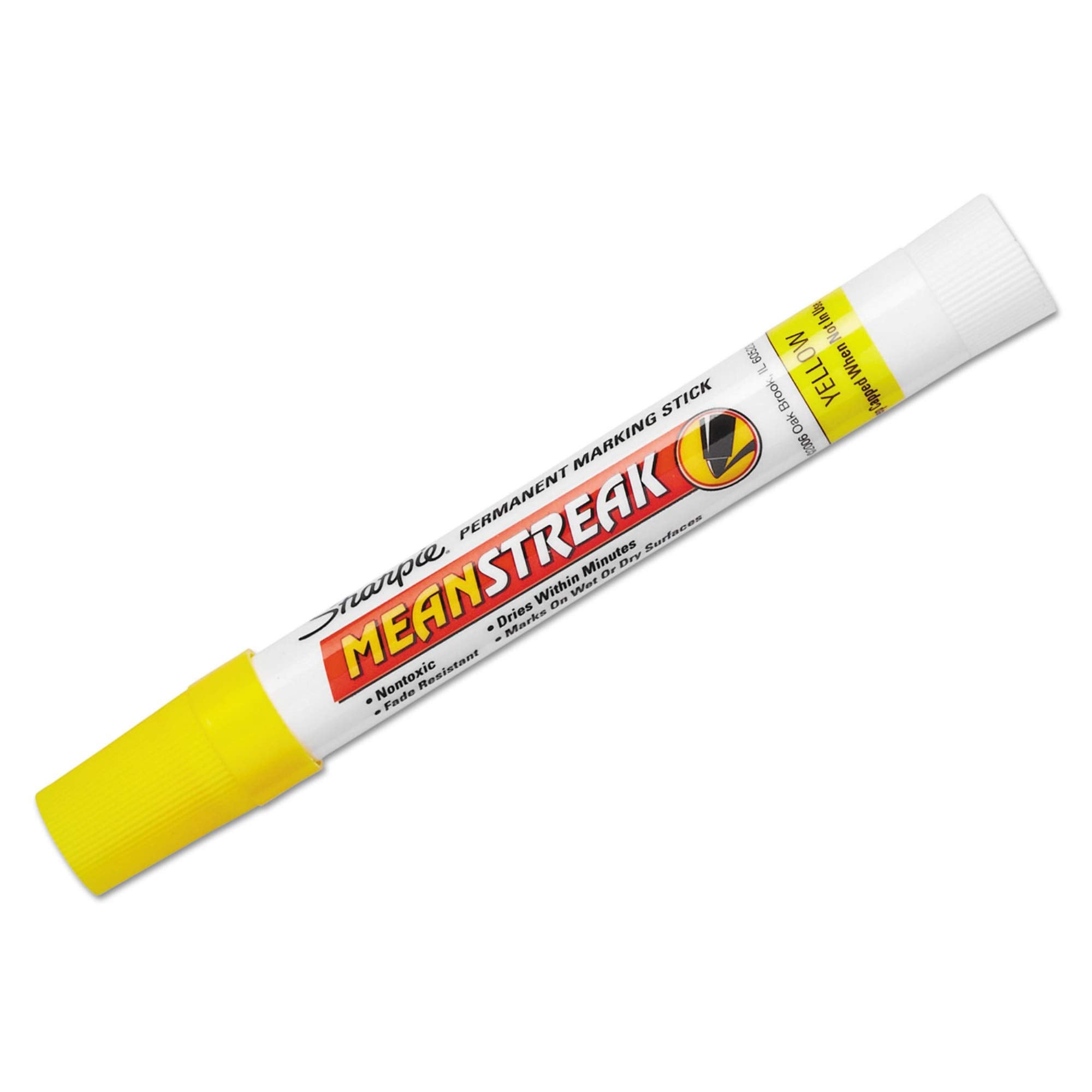Sharpie Mean Streak Waterproof Marking Stick, 12 Yellow Markers (85005)