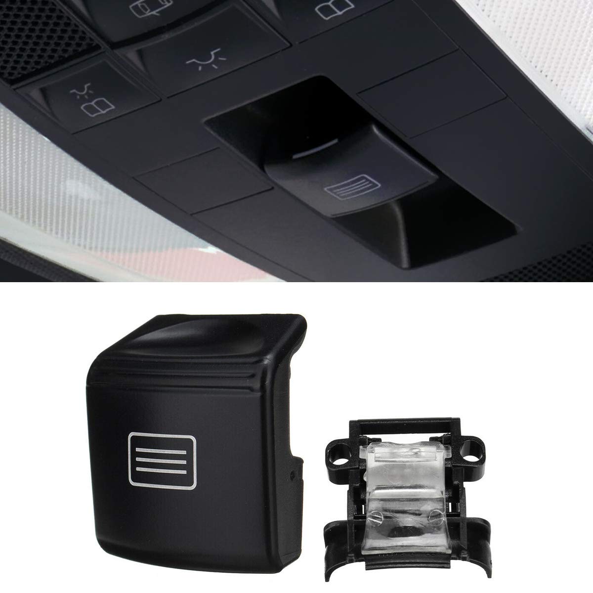 Jaronx Sunroof Window Switch Button Cover for Mercedes-Benz W204 C-Class,W212/A207/C207 E-Class,W218 CLS (Black)