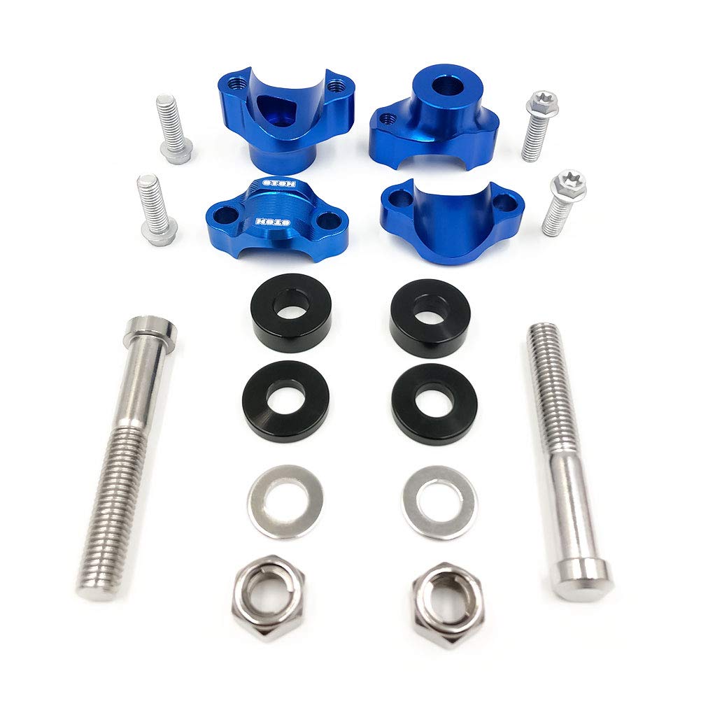 Otom Motorcycle Handlebar Clamp Cnc Aluminum Alloy Bar Clamps 28Mm Or 1 1/8' For Wr Rmz Kxf Crf Handlebar Riser (Blue, 10Mm)