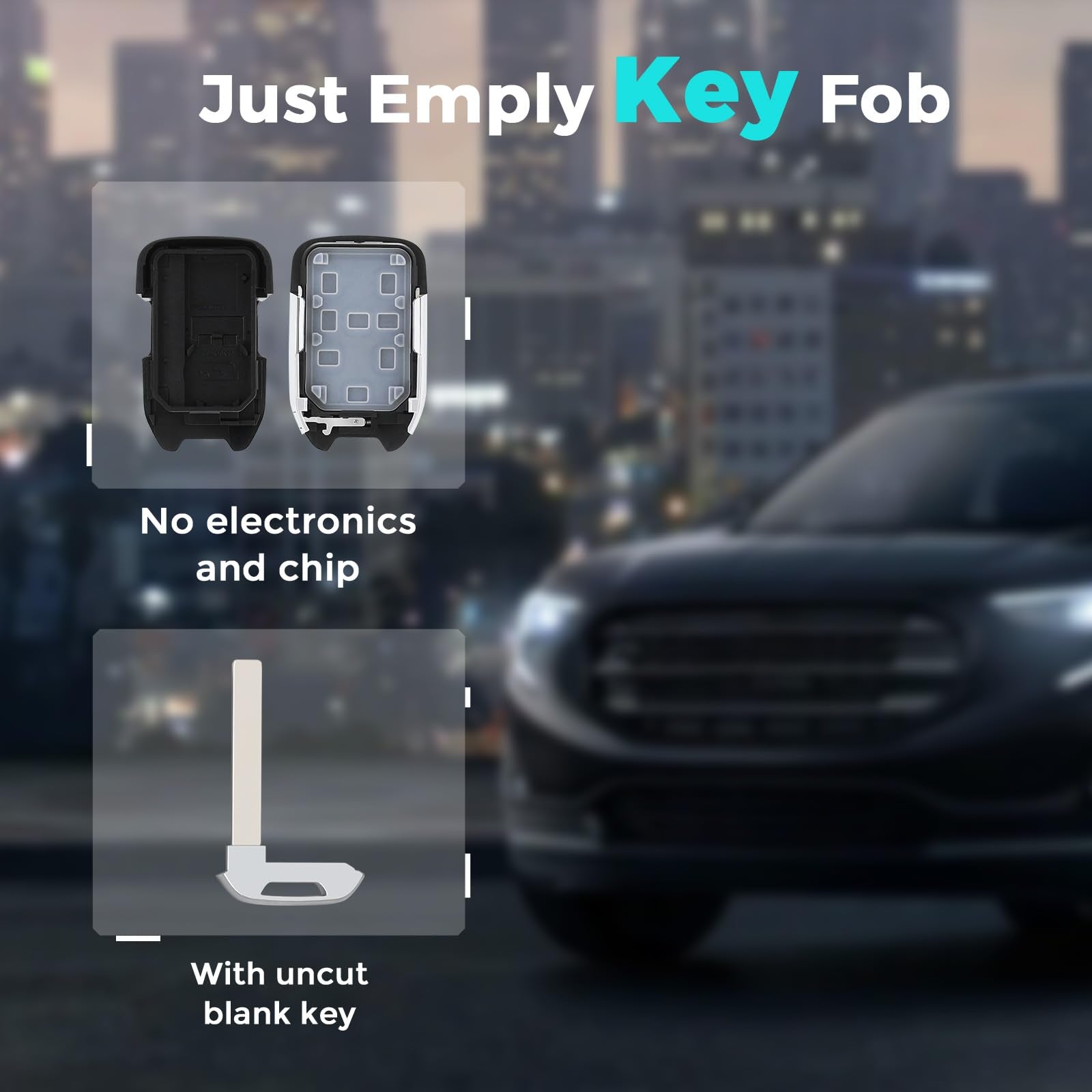 HelloAuto Key Fob Cover for GMC Acadia Terrain 2017-2021, Key Fob Case Replacement 5 Buttons KeyFob Shell (HYQ1EA)