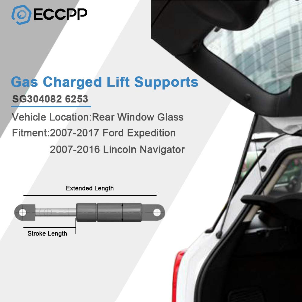 Eccpp 2Pcs Rear Window Glass Lift Supports Struts Shocks For 2007-2013 Ford Expedition,For Lincoln Navigator