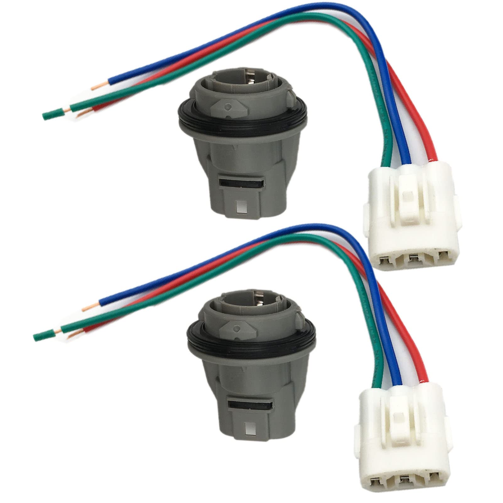 2 Front Turn Signal Light Socket Connector Harness W/ 3-Wire Kit Compatible With Honda Civic Acura Accord Crv