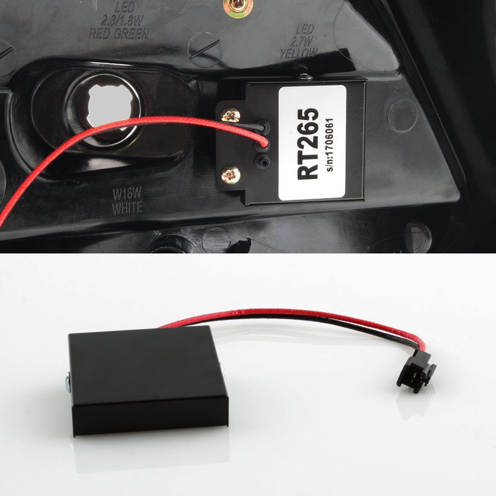 Akkon - Black Smoked For 2012-2014 Ford Focus Hatchback [Sequential] Led Tube Tail Lights Brake Lamps Left+Right