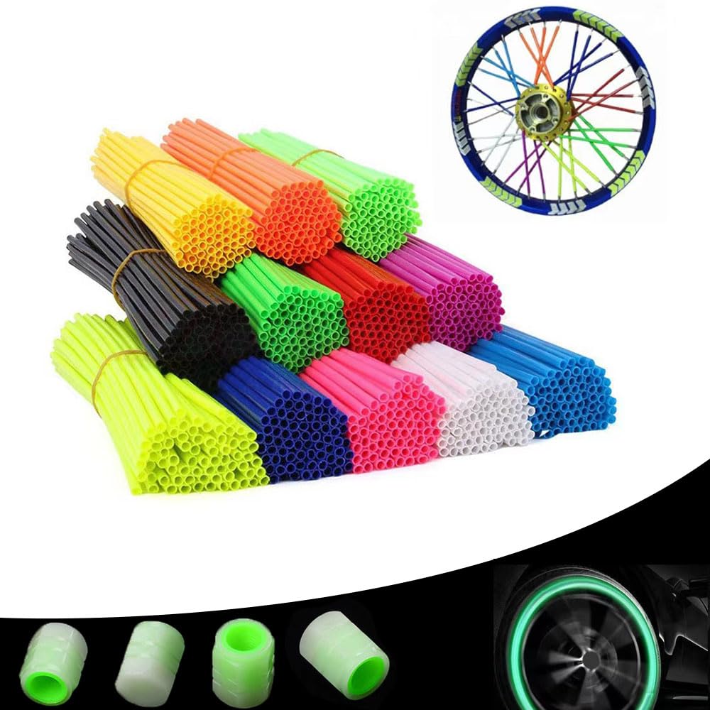 72 Pcs Dirt Bike Spoke Skins Spoke Covers 8'-21' Spoke Rims Protector For Pit Bike Motorcycle Bicycle Wheelchair-Pink