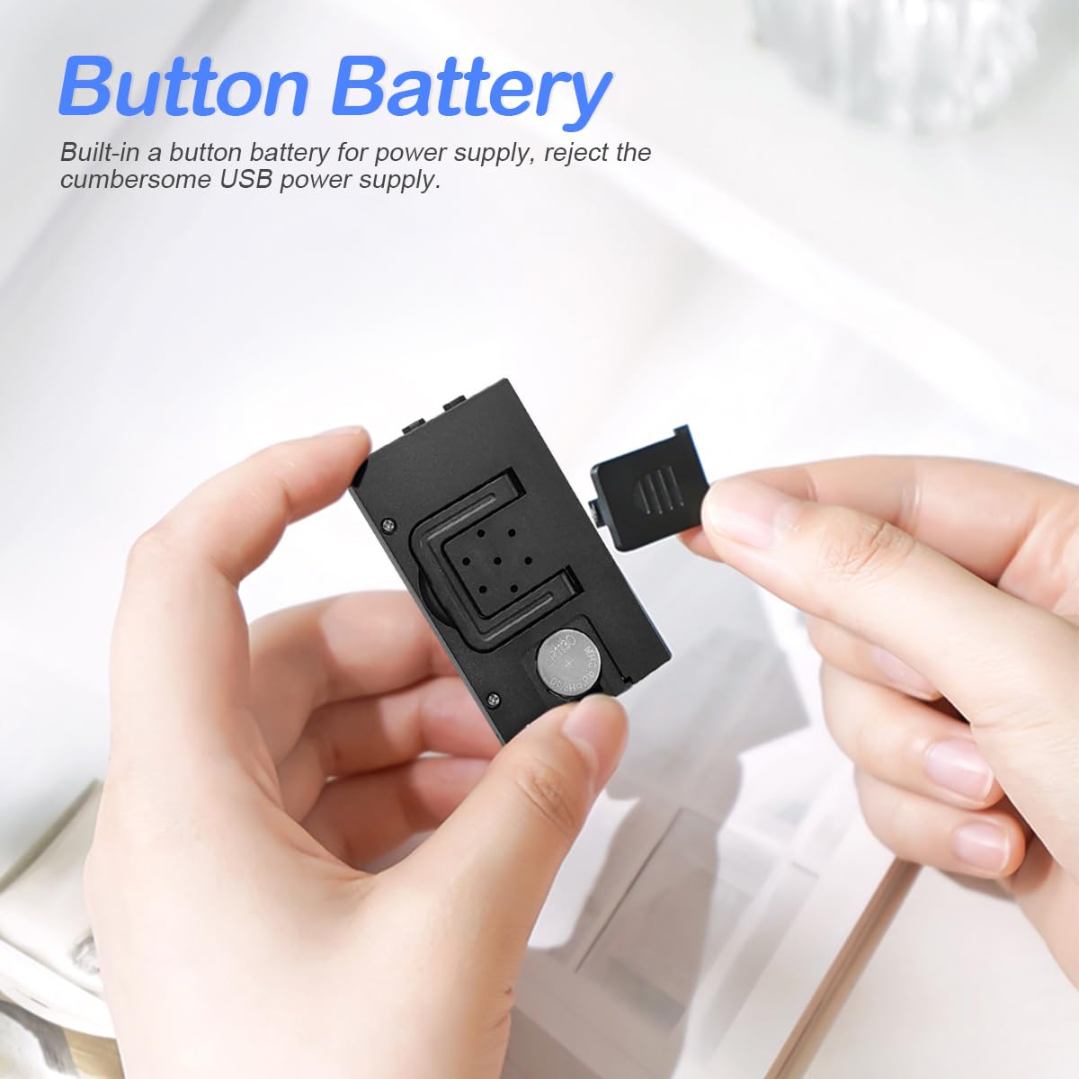 Osilly Mini Digital Clock for Car Dashboard, Battery Operated & Clear LCD Screen Time Display, Small Digital Clock with Self-Adh