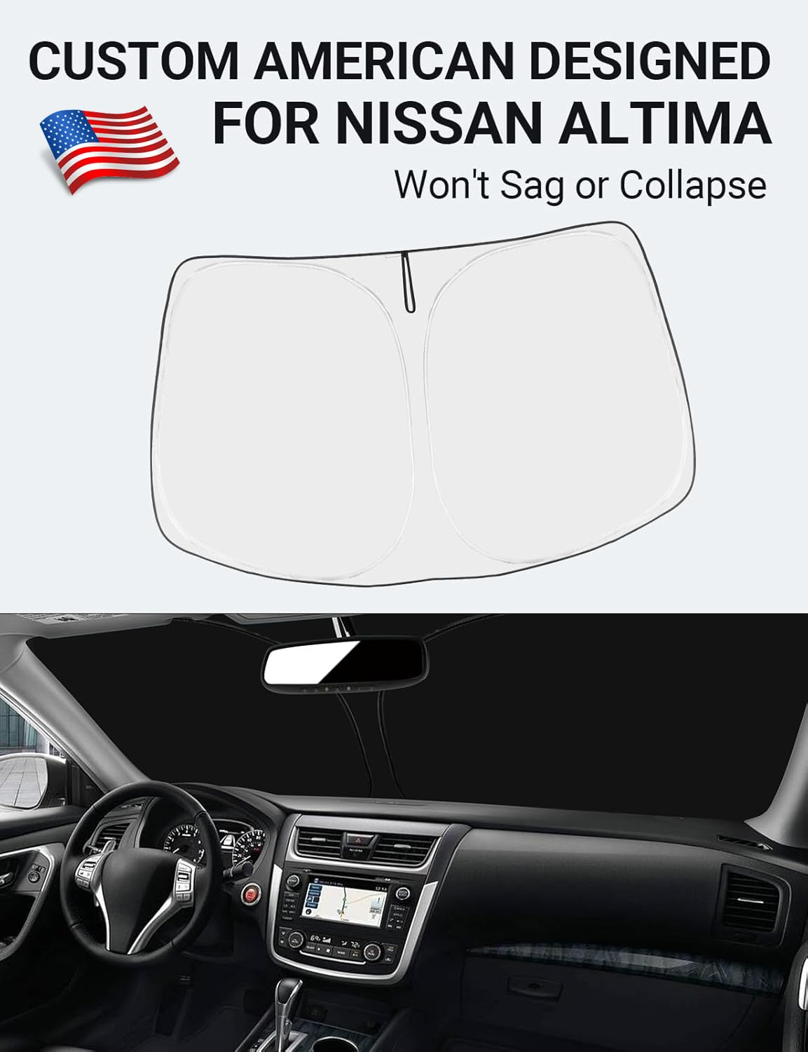 Proadsy Front Windshield Sun Shade Foldable Sunshade Protector Custom Fit 2013-2018 Nissan Altima Accessories 2025 Upgrade