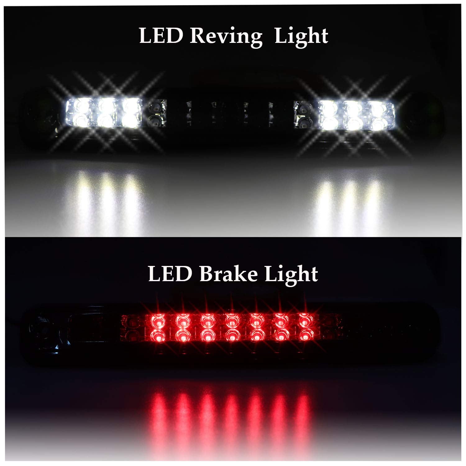 Tresound Led Third 3Rd Brake Light For 1988-2000 Chevy Gmc C/K 1500 2500 3500 Rear Cargo Lamp High Mount Stop Light (Smoked)