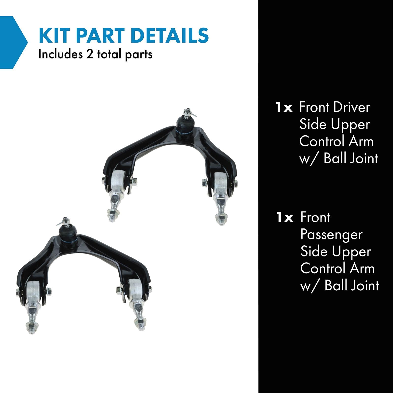 Trq Front Upper Control Arm With Ball Joint Set Compatible With 1997-1999 Acura Cl 1994-1997 Honda Accord 1995-1998 Odyssey 1996