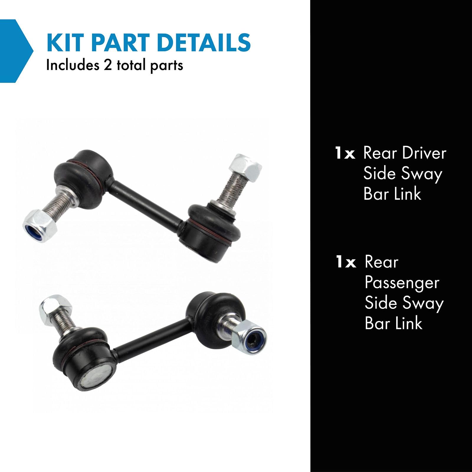 Trq Rear Sway Bar Stabilizer Link Set Compatible With 2013-2018 Hyundai Santa Fe Santa Fe Sport 2014-2015 Kia Sorento