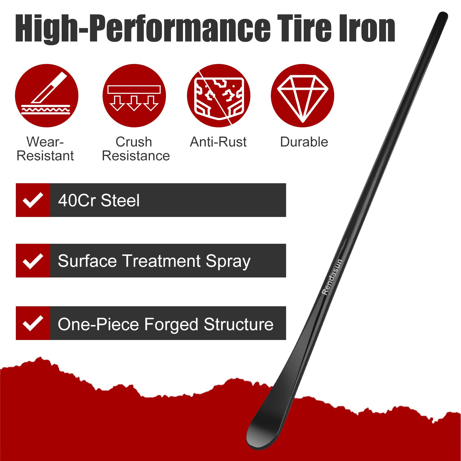 2 Pcs Tire Bar, Tire Spoon, 33220 Mt And Demount Spoon, Tire Iron For Fast And Efficient Tire Removal And Installation, 30 In, 1