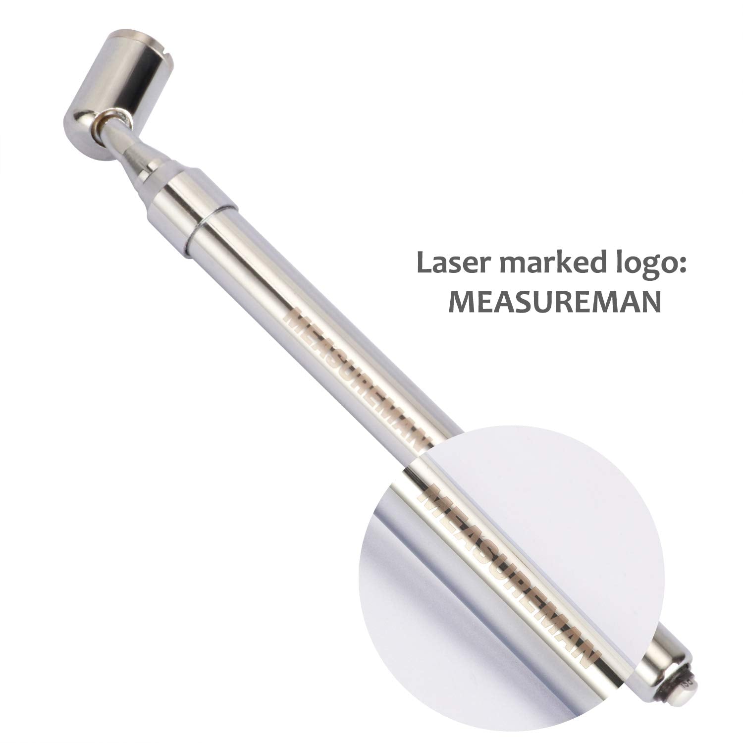 Measureman Heavy Duty Large Bore Dual Head Truck Tire Gauge, 360 Swivel Chuck, Solid Brass Body, Aluminum Slide,Range 10-150psi