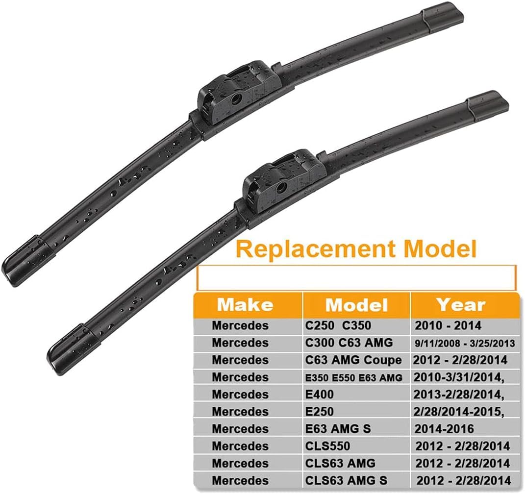 2 Wipers Replacement For Mercedes-Benz 2008-2014 W207 W212 W218 W204 Class C250 C300 C350 C63 Amg W218 C218 Cls550 Cls63 Amg Rep