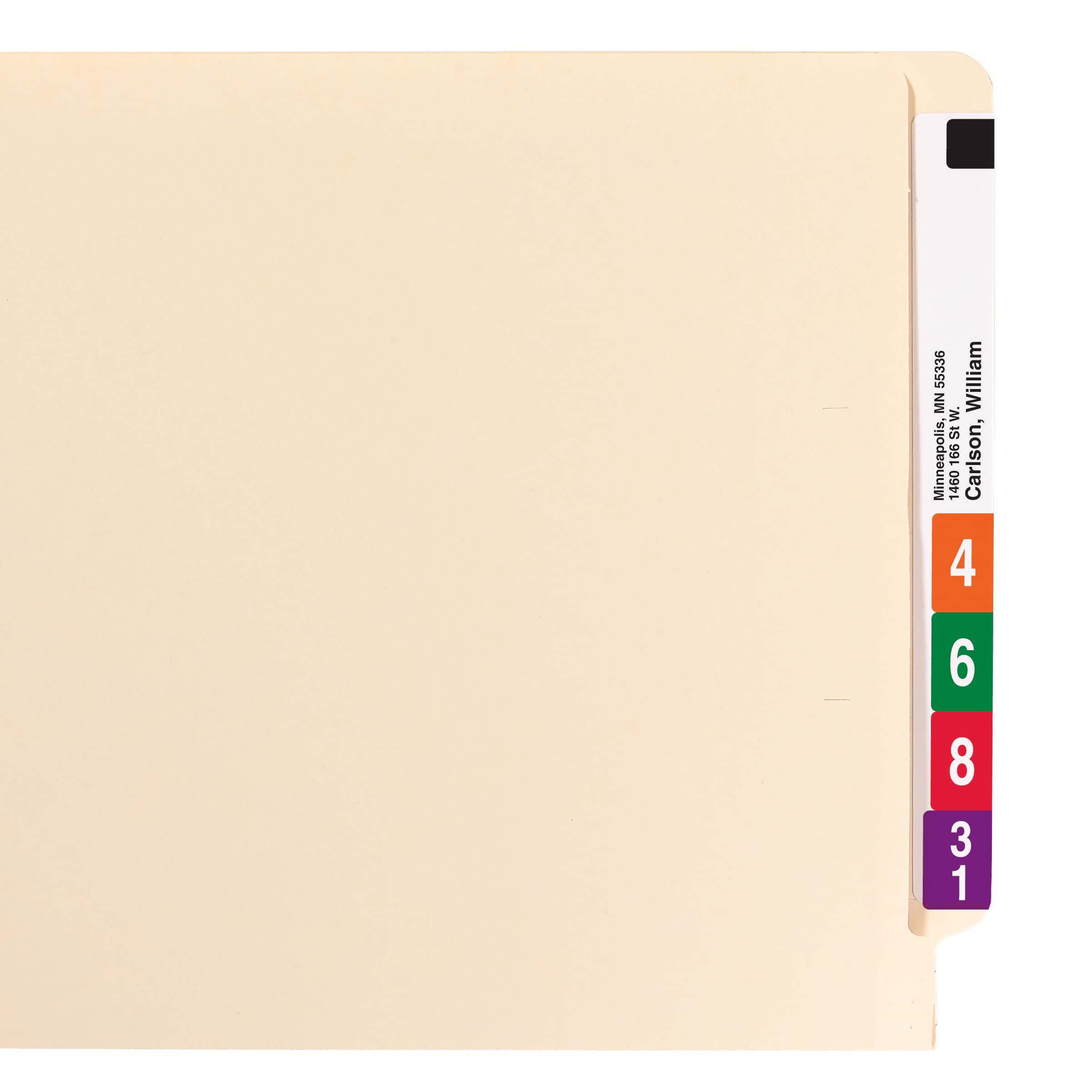 Smead End-Tab Straight Cut File Folder W/Fasteners