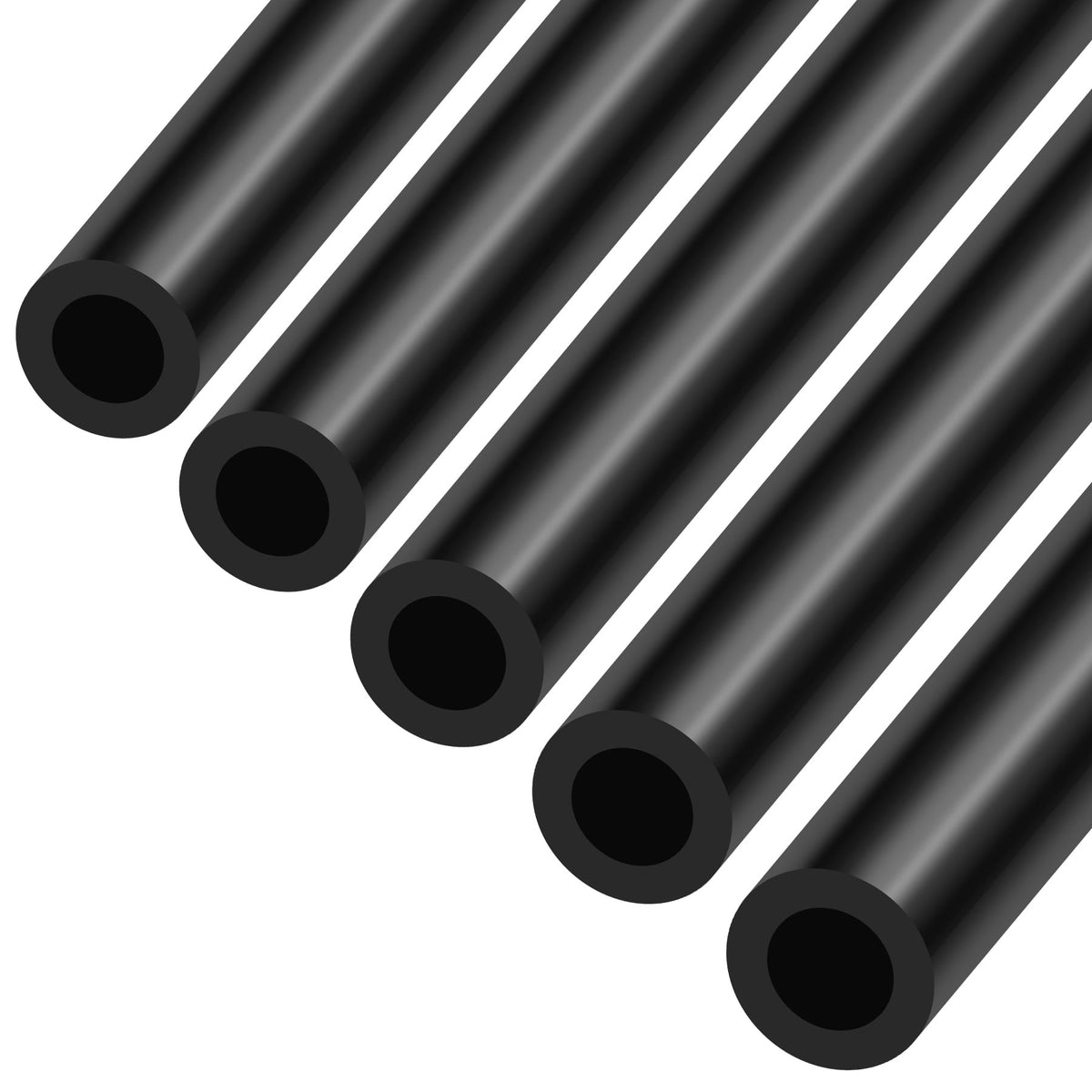 Tottist 6.6 Ft High Performance Automotive Silicone Vacuum Tubing Hose 1/8'+5/32'+1/4'+5/16'+3/8',130Psi Max Pressure, Engine Automotive Vacuum Silicone Hose Line 5Pcs Black