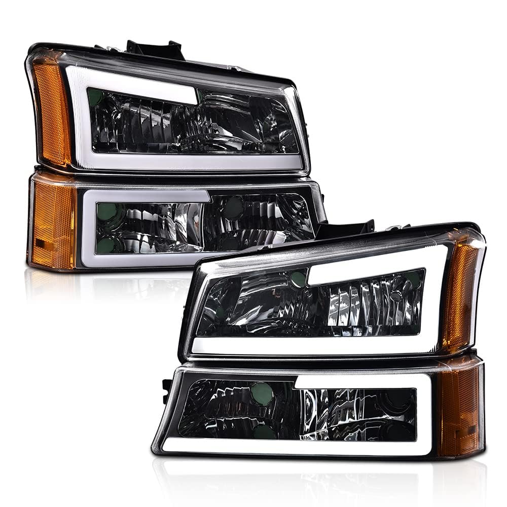 Pit66 Led Headlight Assembly Compatible With Chevy Silverado 1500 2500 3500 Hd Model 03-06/Compatible With Avalanche 1500 2500 0