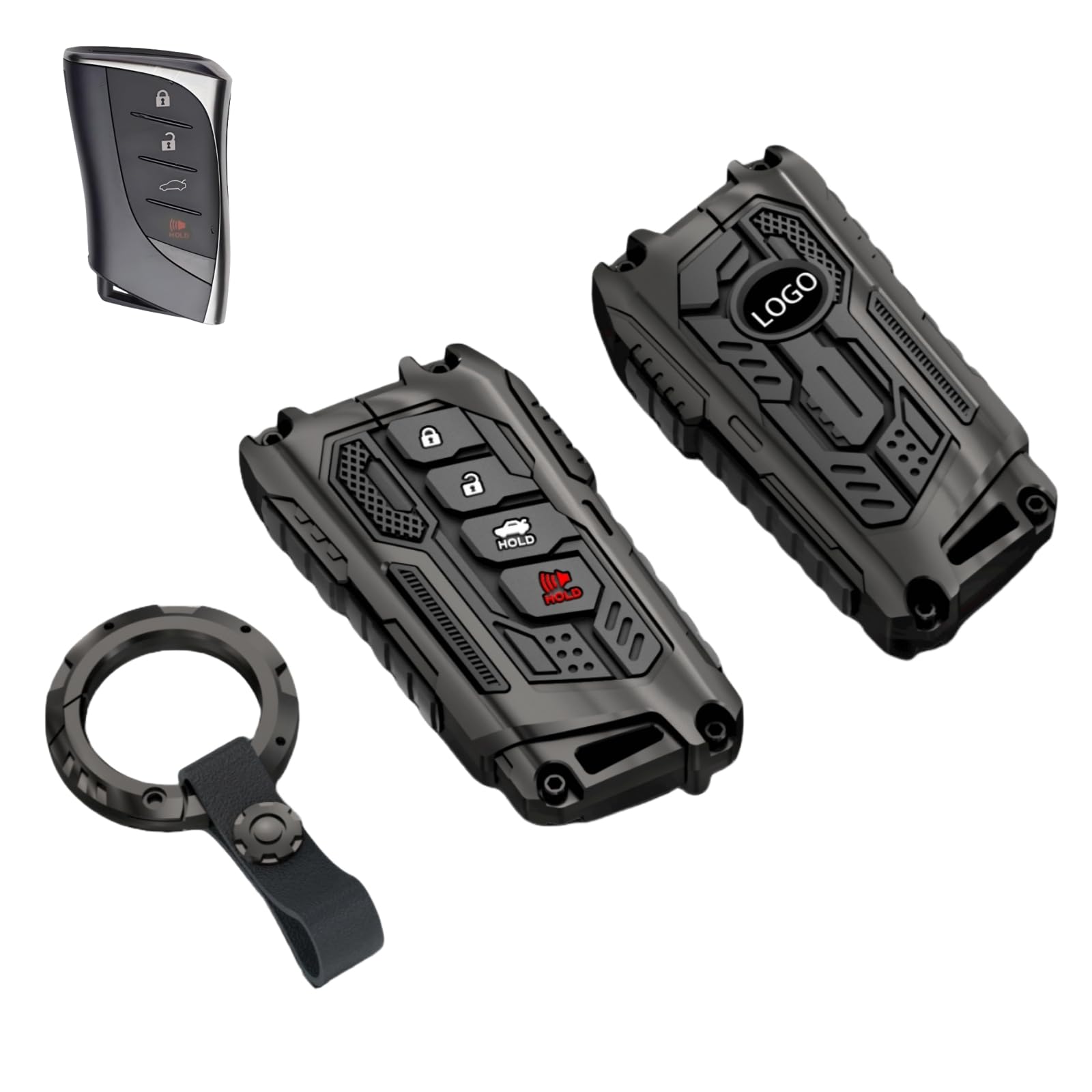 Heavy Key Fob Cover Case Protector for Lexus, Keychain, Accessories for 2018 2019 2020 2021 2022 2023 2024 2025 Lexus ES250 ES35