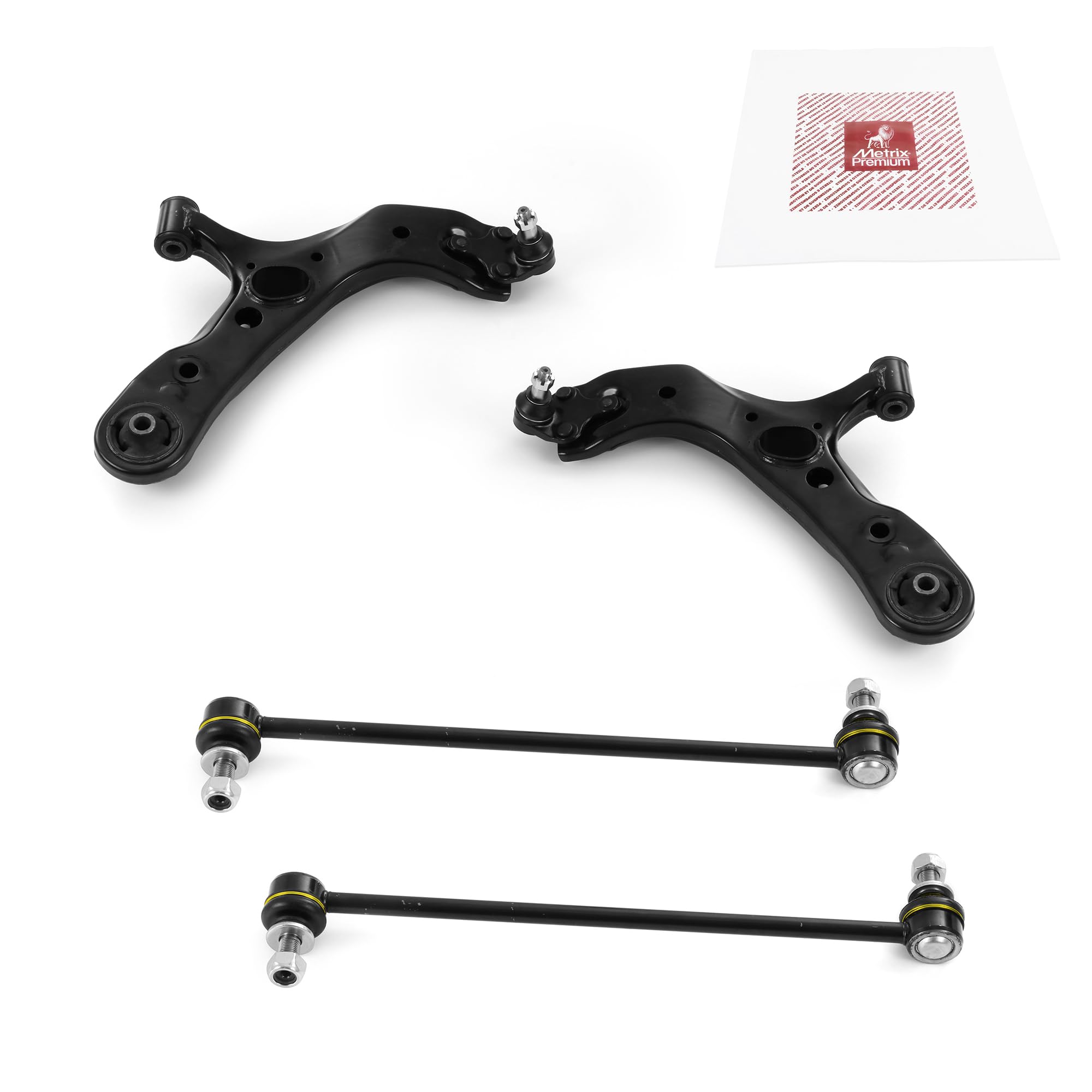Metrix Premium Chassis Parts - 4 Pc Front Lower Control Arm & Front Sway Bar Stabilizer End Link Kit Fits 18-21 Lexus Nx300, 15-