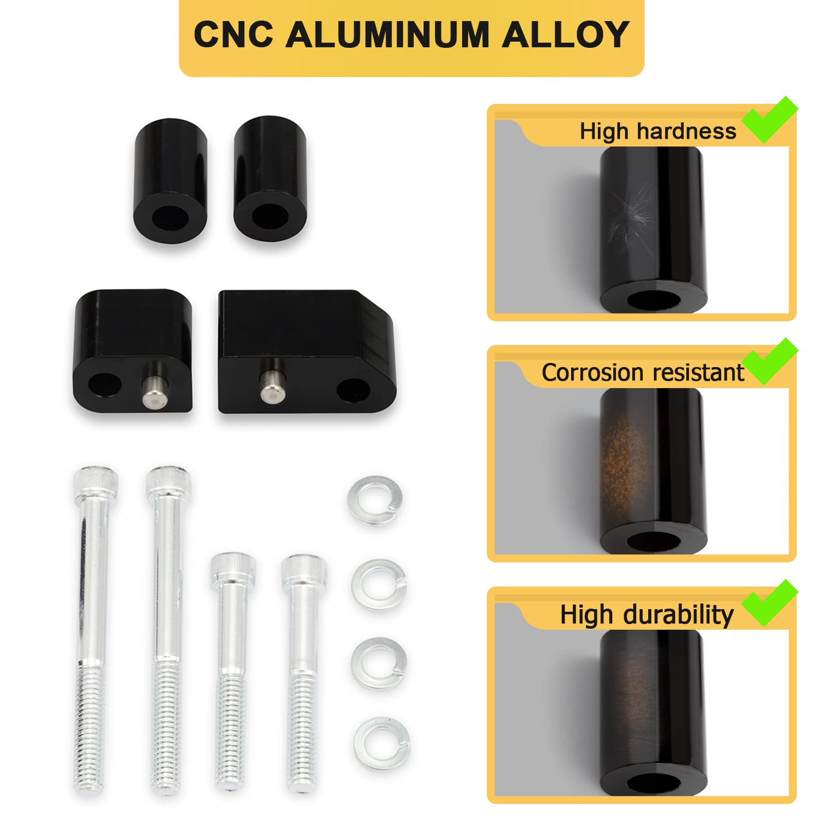 Mofun 1-1/4'' Street Glide Driver FloorBoard Outward Extension Spacer Kit Compatible with 2009-2023 Harley Touring Road King Ele