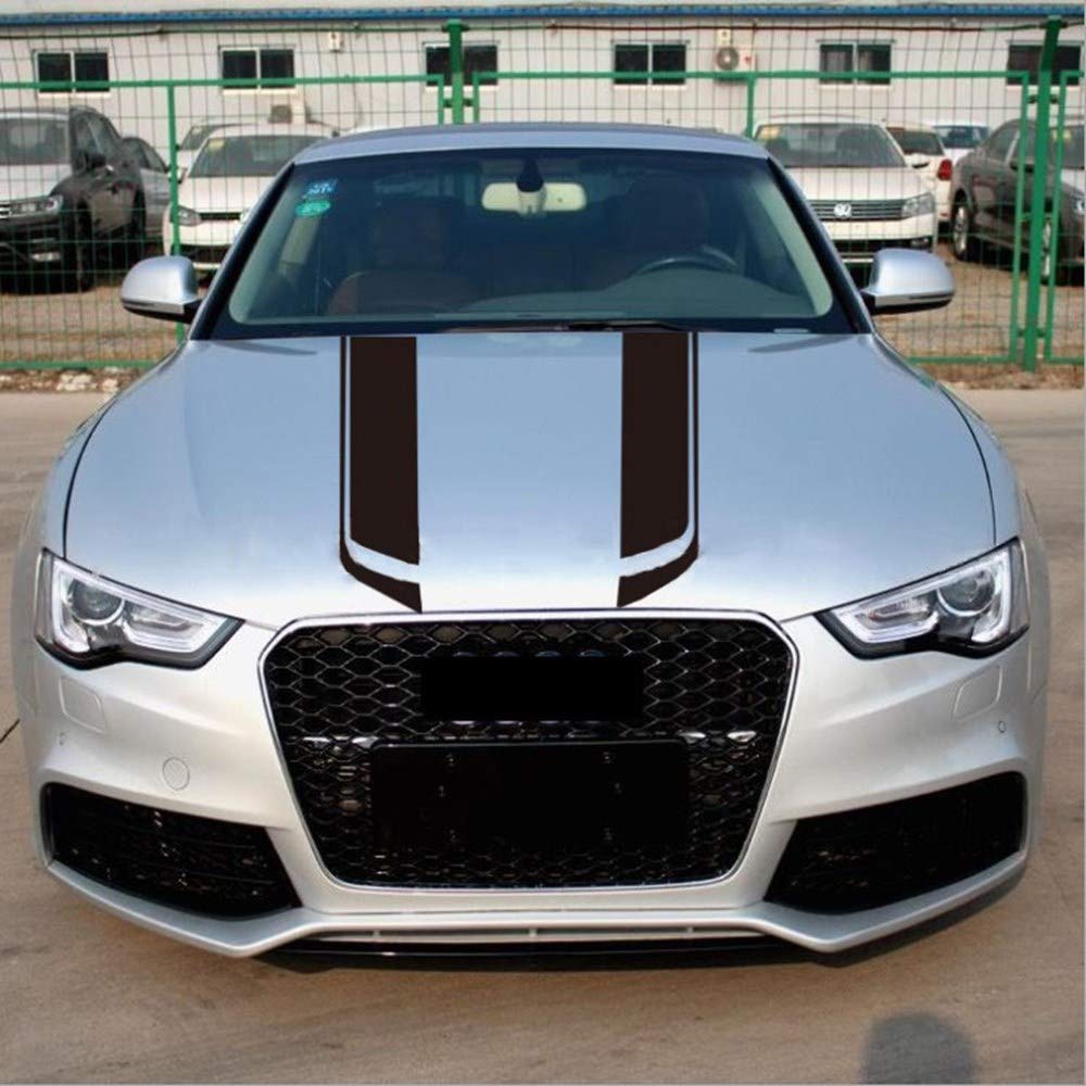Lanzmyan Car Hood Decal Sticker Dbs002 Universal Hood Racing Body Side Vinyl Modified Stripe Exterior Decal Decoration Black