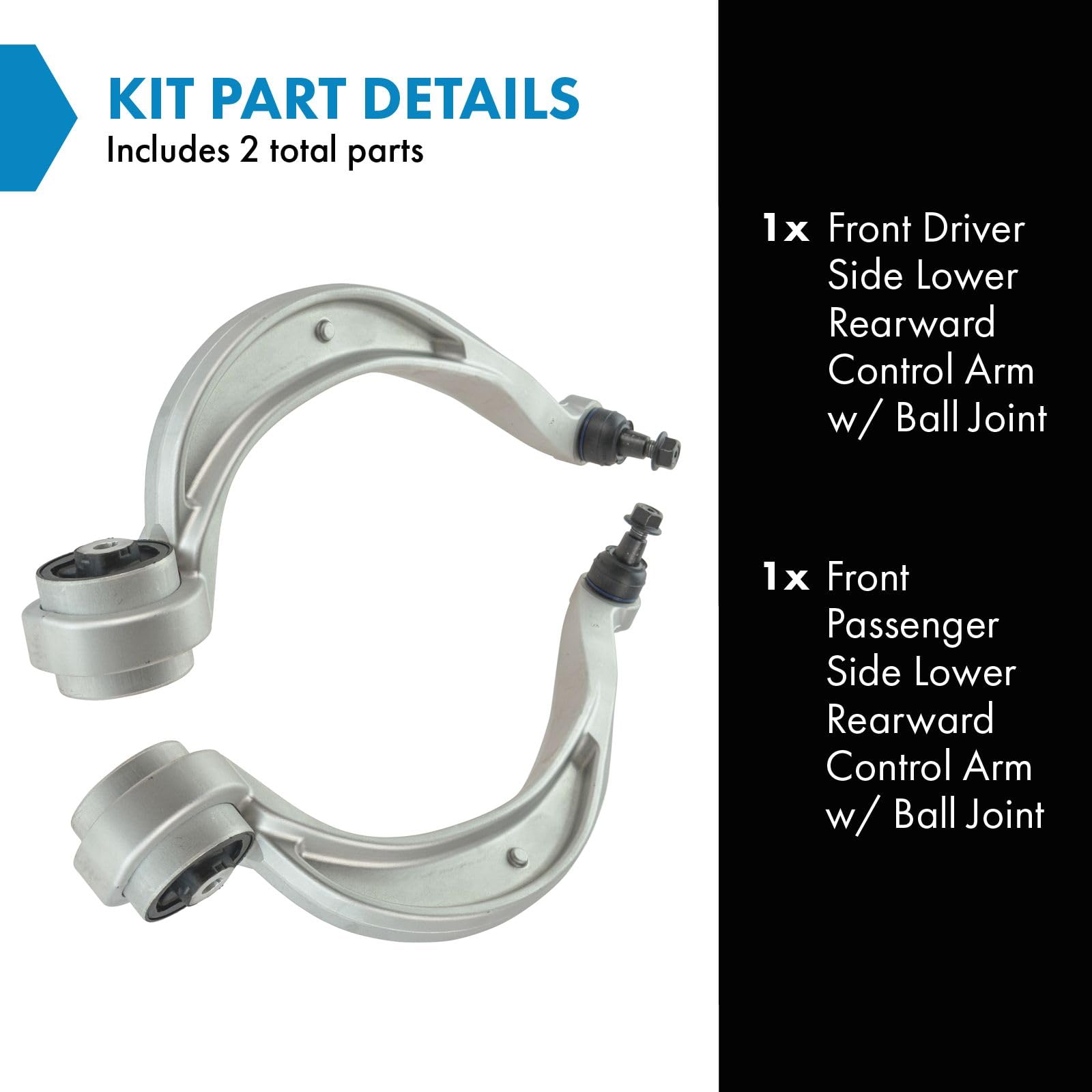 Trq Front Lower Control Arm With Ball Joint Set Compatible With 2010-2016 Audi A4 A4 Quattro 2010-2014 A5 2010-2017 A5 Quattro 2