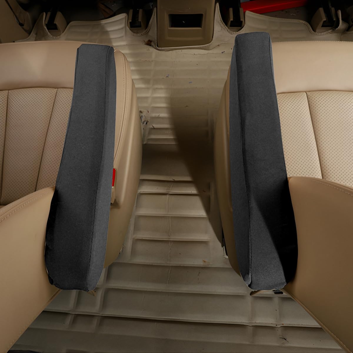 Auceli 2 Pcs Car Front Seat Armrest Covers, Cloth Fabric Armrest Protectors, Direct Replacement Center Console Lid Armrest Cover