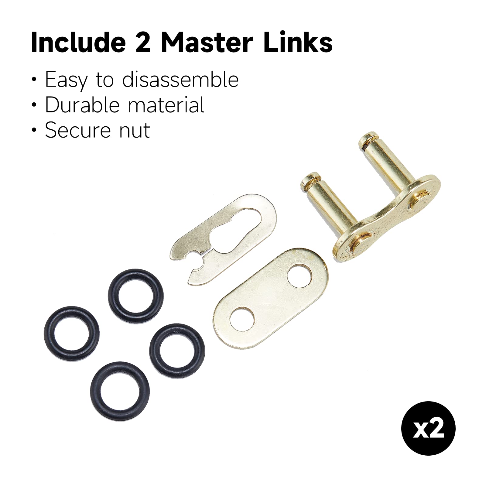 Hilake 520 Motorcycle Chain 114 Links O-Ring With Connecting Master Link And Chain Breaker Heavy Duty Drive Chain For Motorcycle