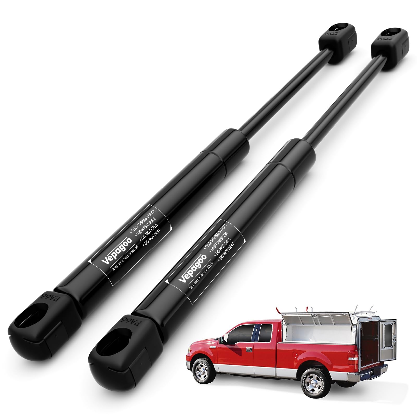 Vepagoo C16-23609 14 Inch Gas Struts 30Lb/133N Shocks Spring Lift Support for Camper Shell Window Truck Cap Canopy Rear Glass To