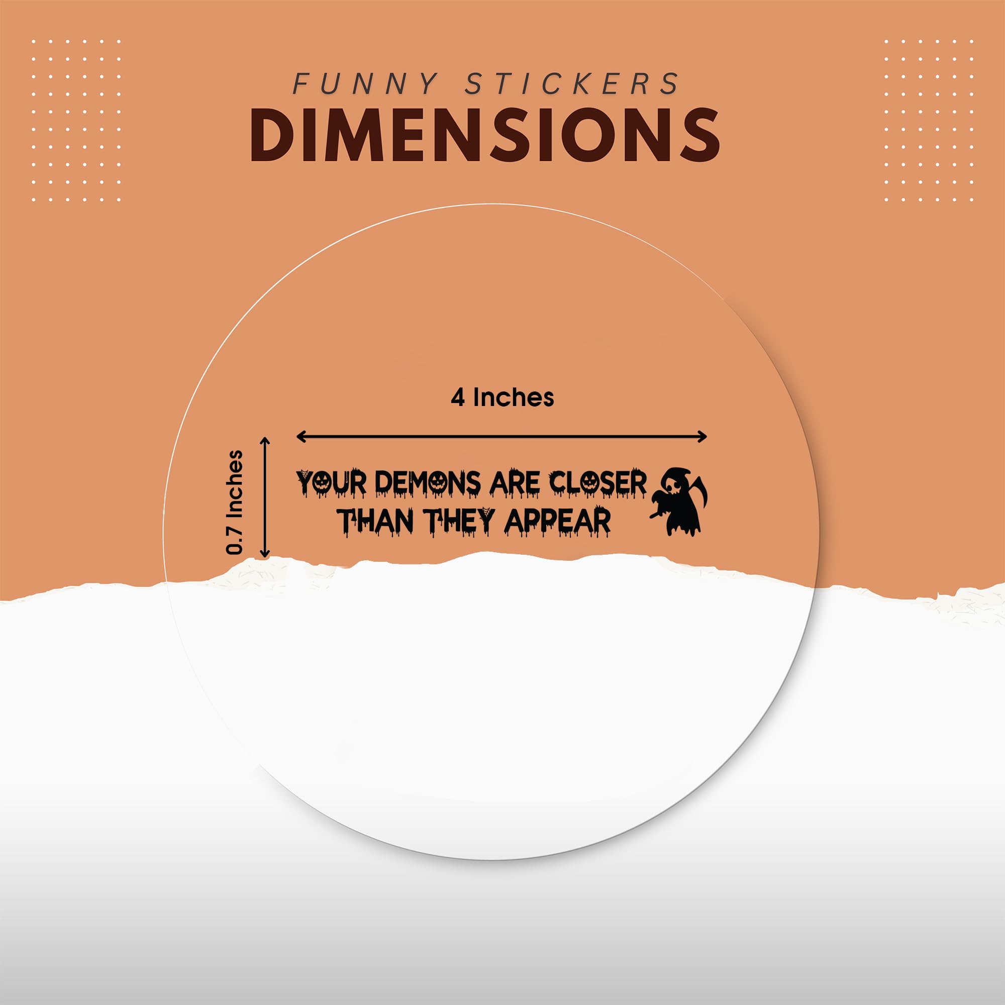 Funny Halloween Vanity Mirror Stickers - 2 Pcs, Rear View Mirror Sticker, Car Decorations, Goth Car Accessories (Your Demons Bla