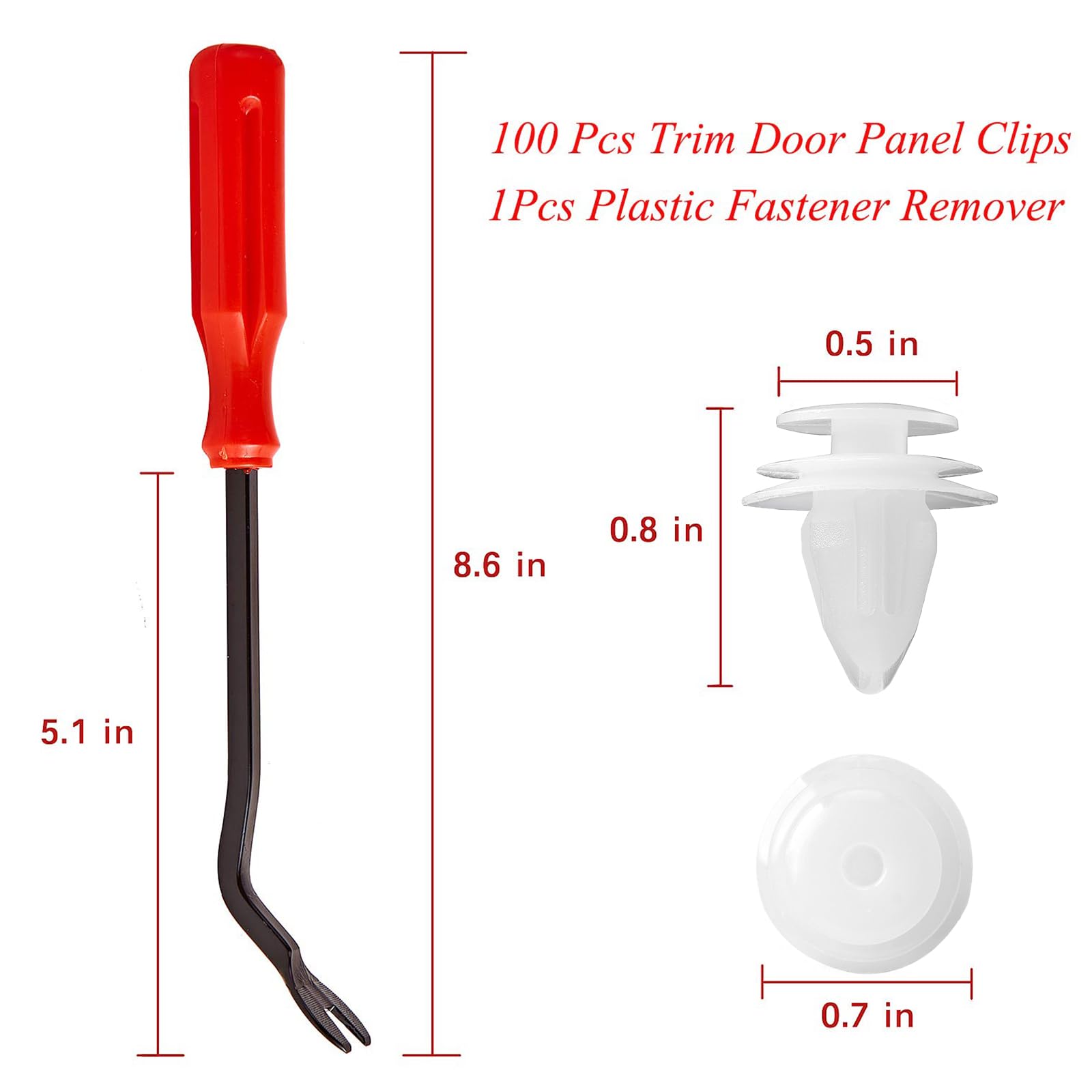 100Pcs Trim Door Panel Retainer Clips, Car Push Fastener Clips For Camry, Fj Cruiser, High Lander, 4-Runner Es 350, Gx 470, Repl