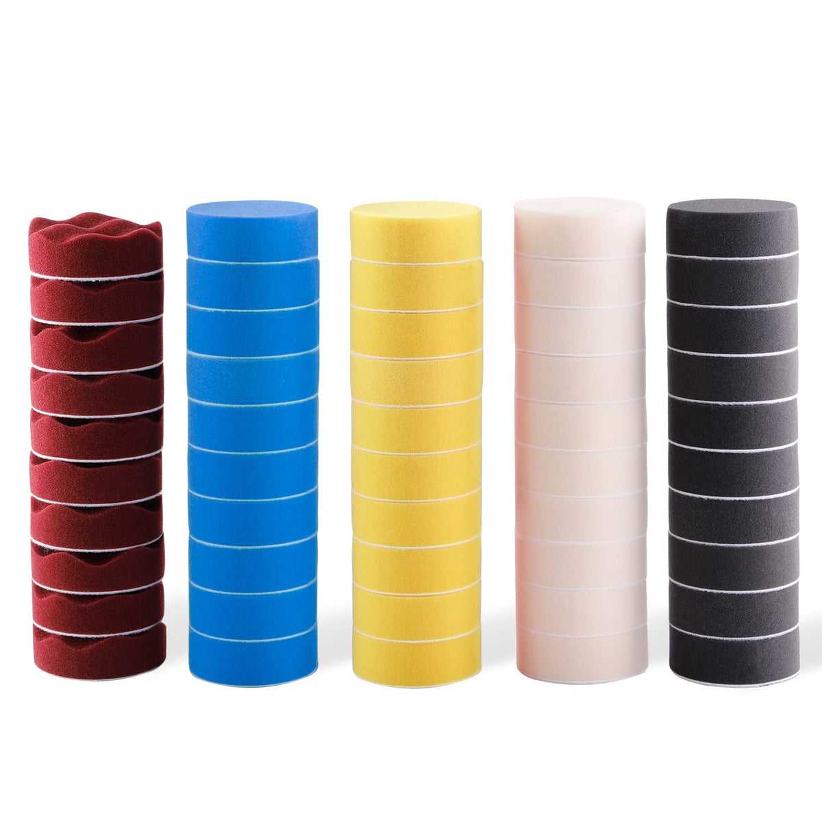 Polishing Pad, Zfe 50Pcs 3 Inch/80 Mm Sponge Buffing Pads, Foam Polishing Pad Kit For Car Sanding, Polishing And Waxing