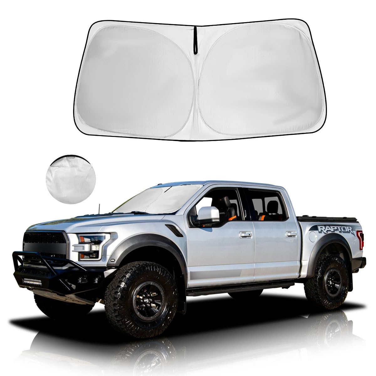 Windshield Sun Shade Custom Fit Ford F150 2021-2025 F-150 Lariat, King Ranch, Platinum, Xl Xlt Limited Raptor Truck Accessories