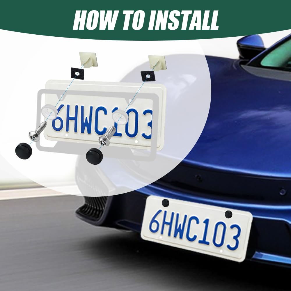 Anti Theft License Plate Screws Kits, Tamper Resistant Licence Plate Kit, 1/4''(M6) Security Screws, Rust Proof Stainless Steel