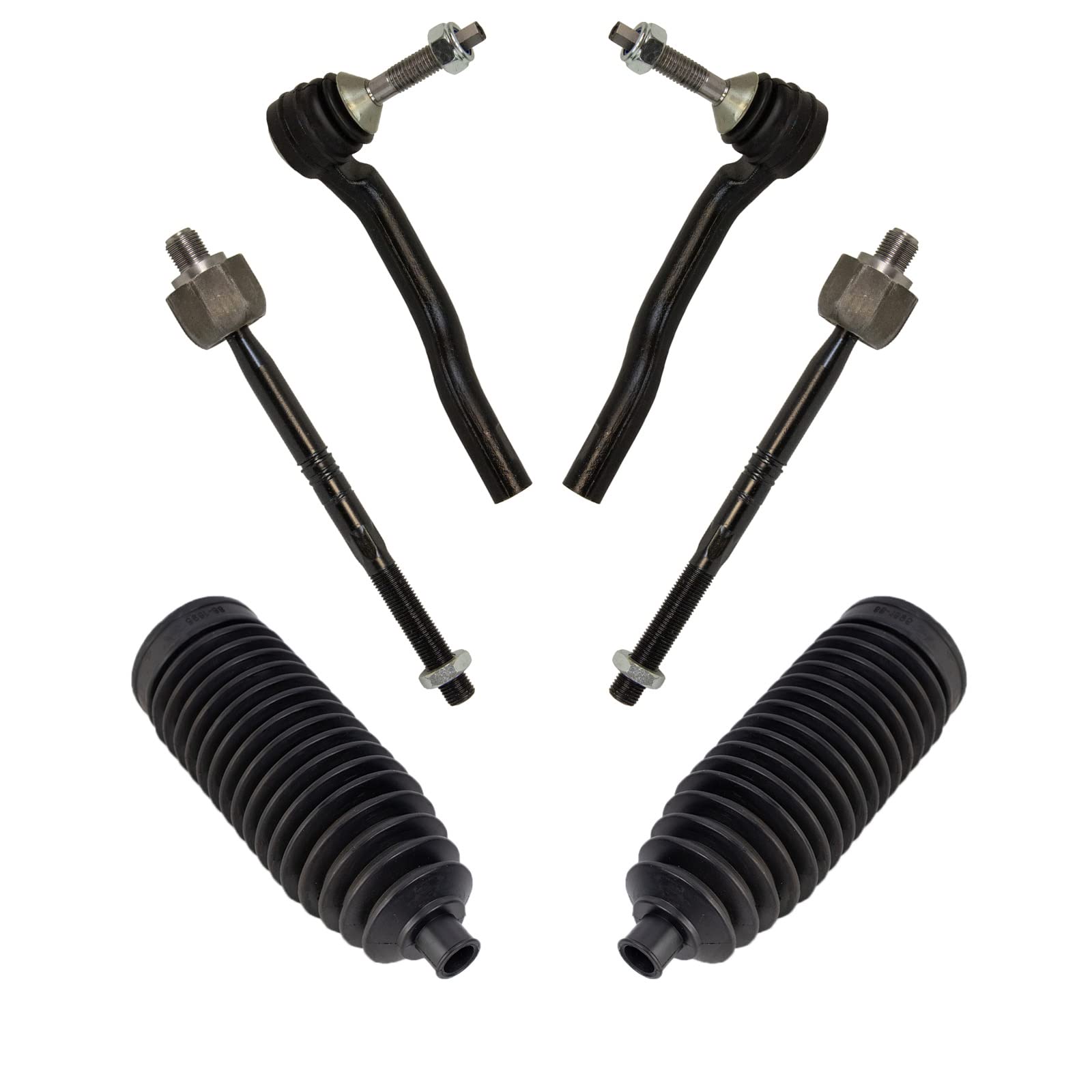 Trq Front Steering Kit Steering Rack & Pinion Bellow Tie Rod Compatible With 2015-2023 Ford Edge 2013-2020 Fusion 2017-2020 Linc