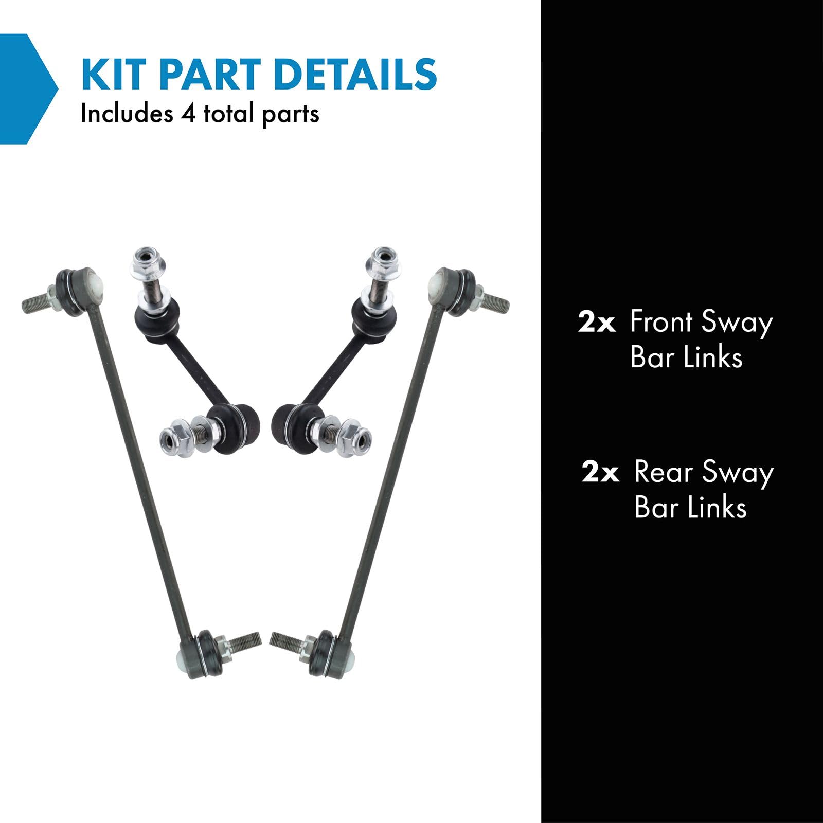Trq Front & Rear Sway Bar Stabilizer Link Set Compatible With 2013 Infiniti Jx35 2014-2020 Qx60 2015-2022 Nissan Murano 2013-202