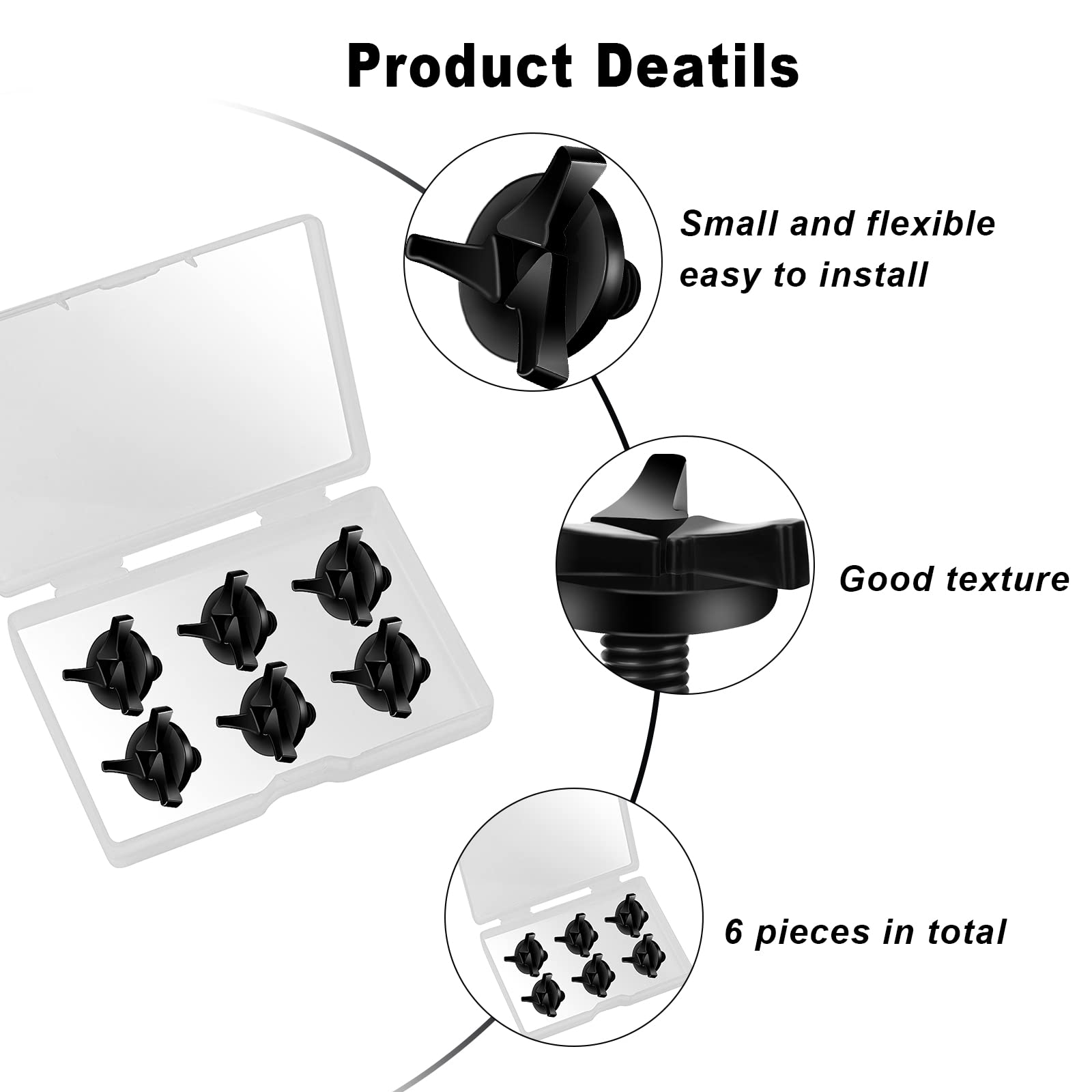Aiex Motorcycle Helmet Screws, 6Pcs Motorcycle Helmet Visor Screws Helmet Visor Screws Motorcycle Helmet Accessories (Black)