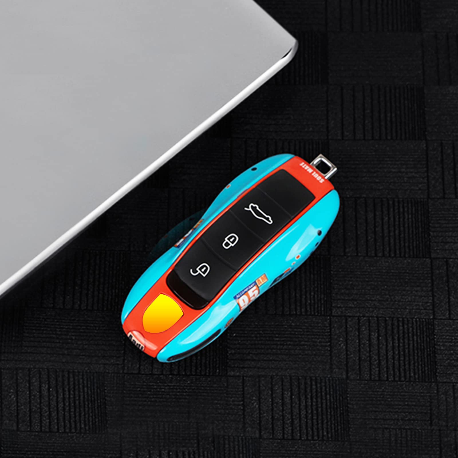 Limbqs Car Key Protection Keychain, Key Cover For Porsche Macan Cayenne Panamera 911 (Old Blue)