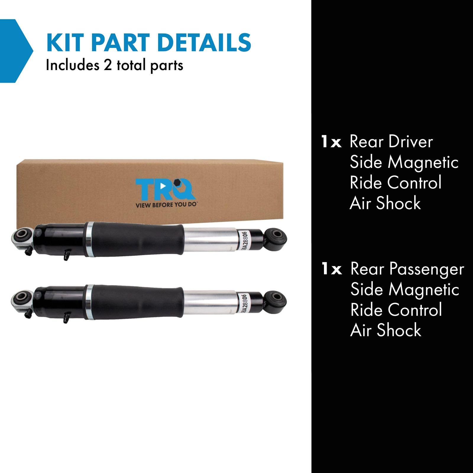 Trq Rear Shock Absorber Set Compatible With 2007-2014 Cadillac Escalade Escalade Esv 2007-2013 Escalade Ext Chevrolet Tahoe Gmc