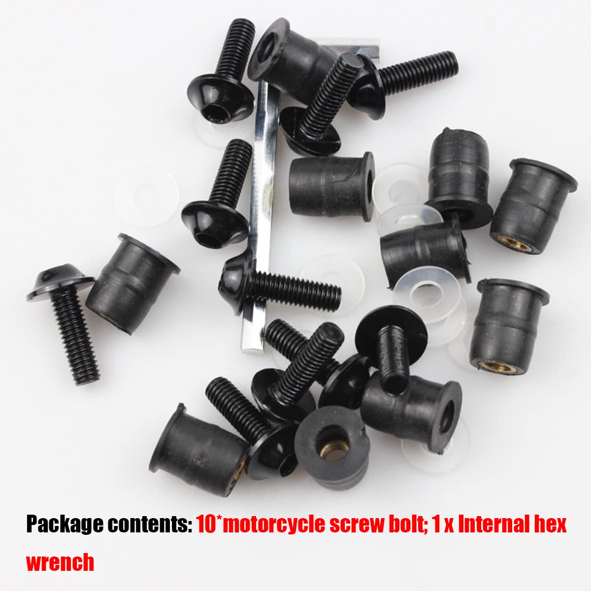 10Pcs Motorcycle Windshield Bolts Screws Kit, Aluminum Alloy Motorbike Windscreen Body Mounting Bolts Nuts, Compatible With Moto
