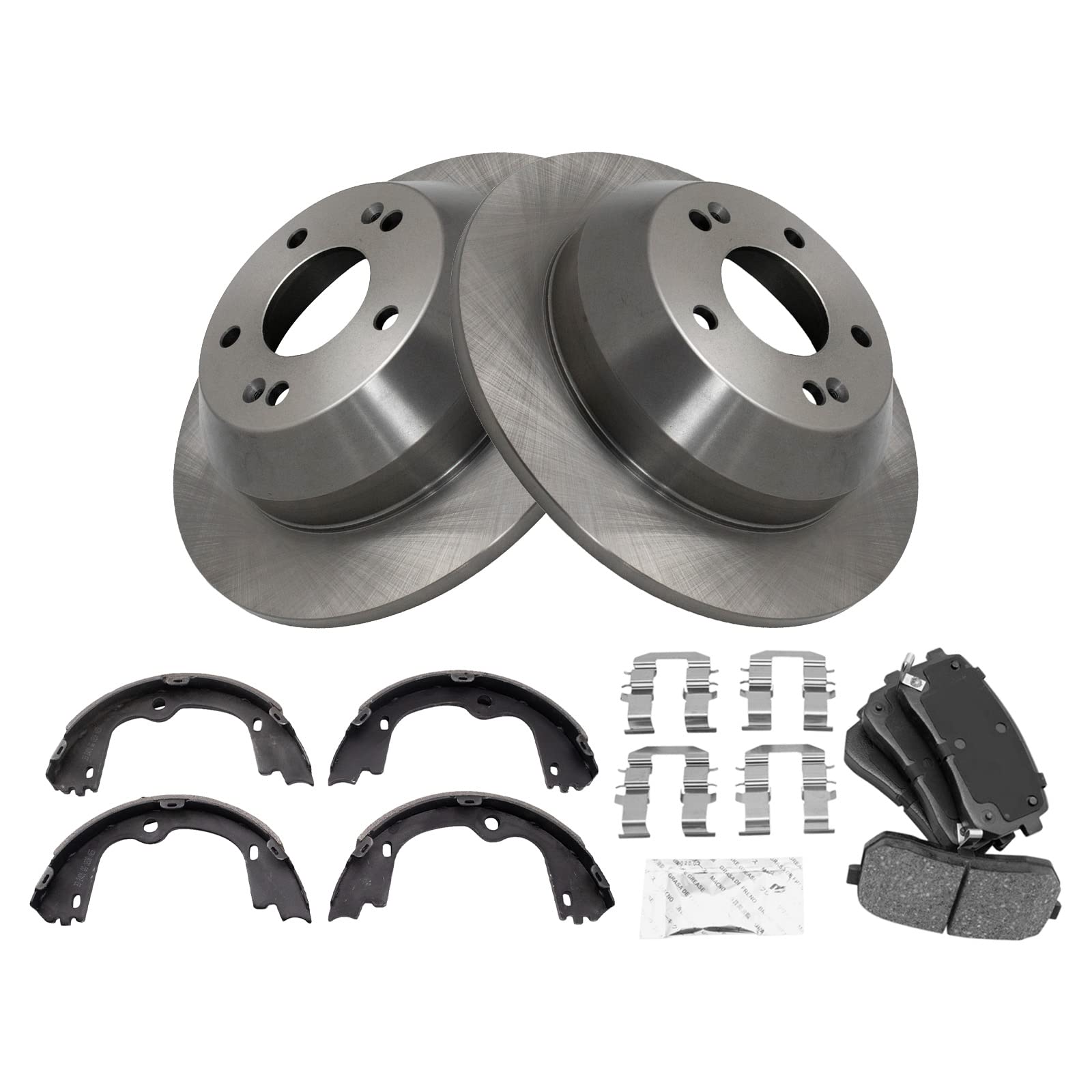 Trq Rear Ceramic Brake Pad & Rotor Kit Compatible With 2015-2016 Kia Sedona