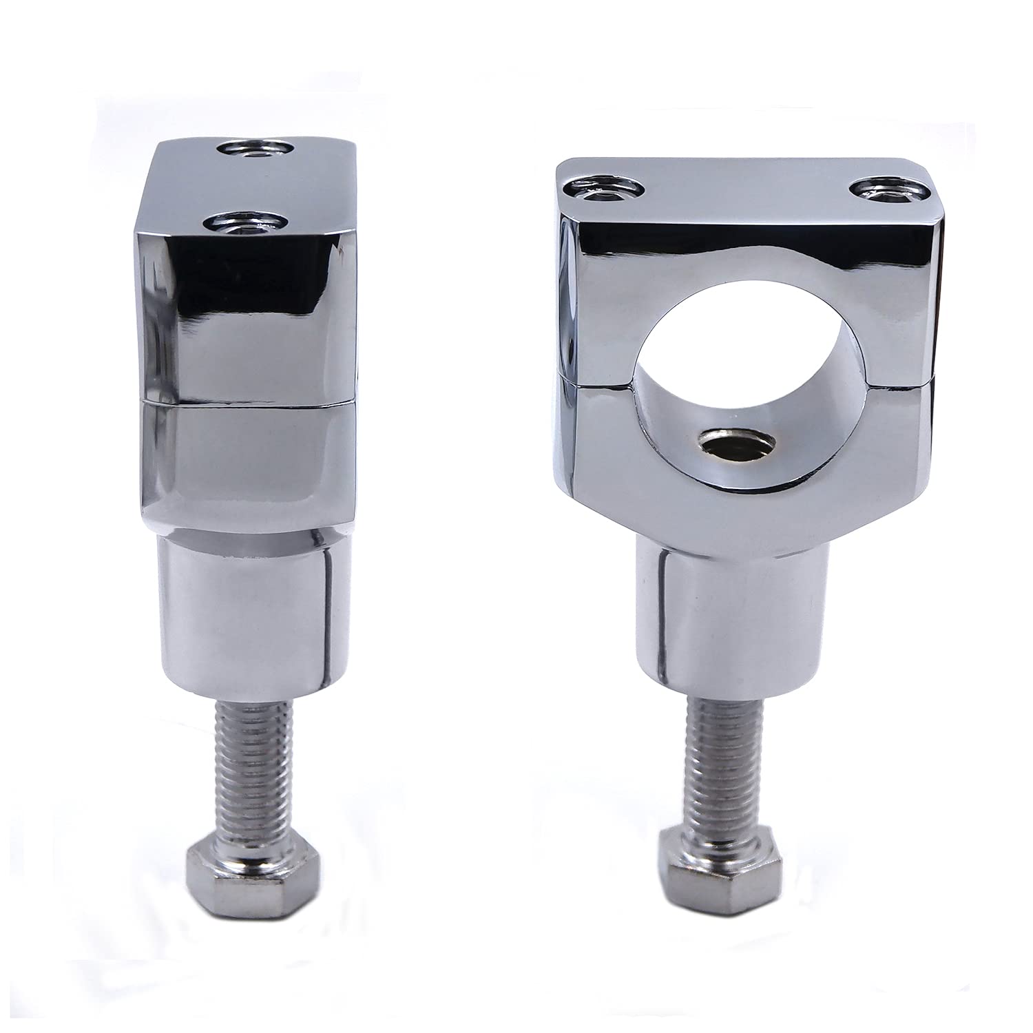 HongK- Chrome 1.25'' Motorcycle 31.25mm Handlebar Riser Clamp Compatible with H-D Cruisers Choppers [P/N: MT030-008-1.25'']