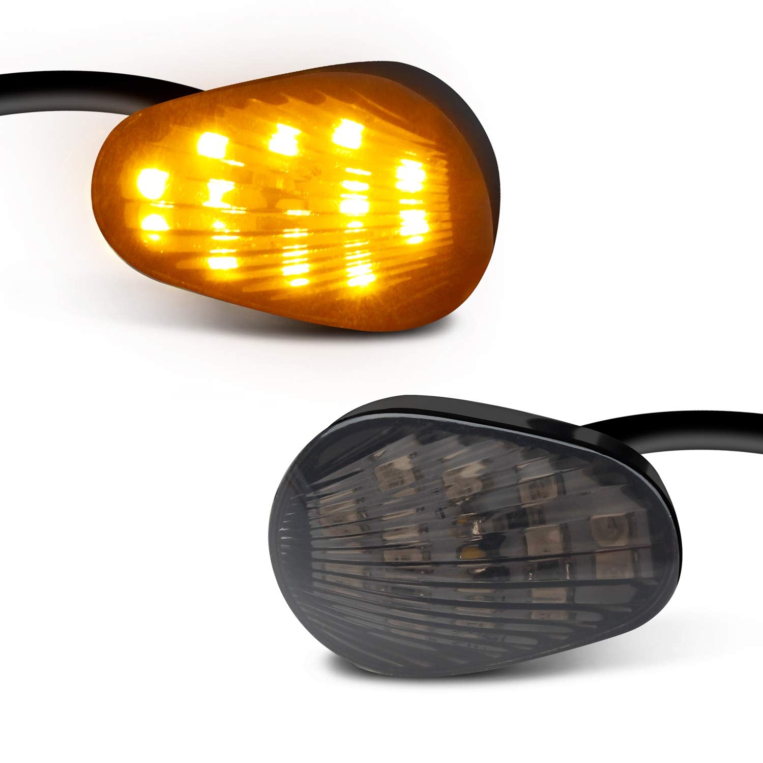 Nthreeauto Smoked Flush Mount Led Turn Signal Light Compatible With Yamaha Yzf R1 R6 R6S, 12V Universal Motorcycle Indicators