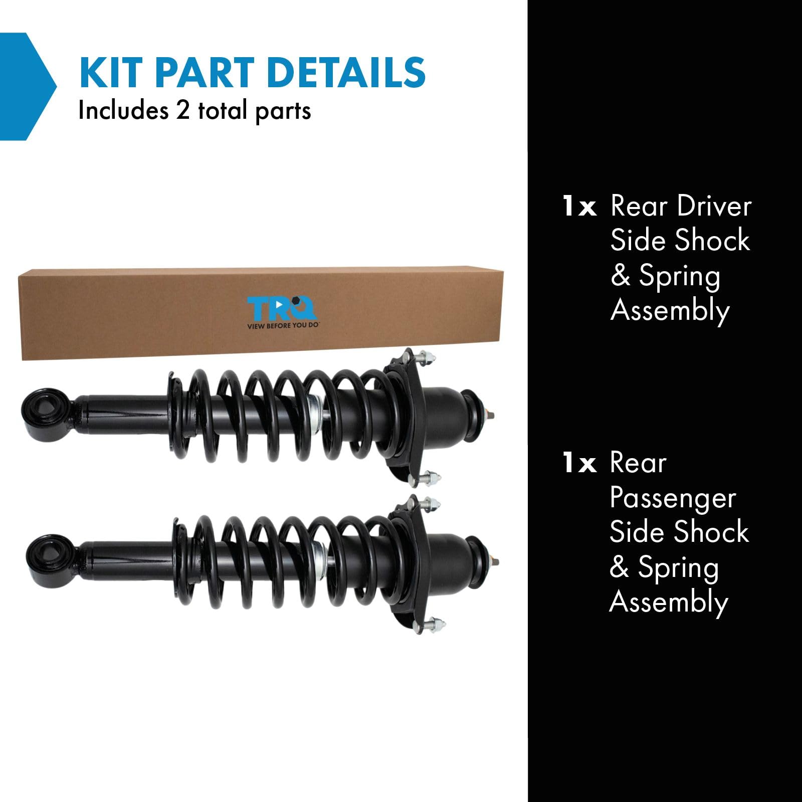 Trq Rear Shock & Spring Strut Assembly Set Driver & Passenger Side Compatible With 2014-2019 Toyota Corolla