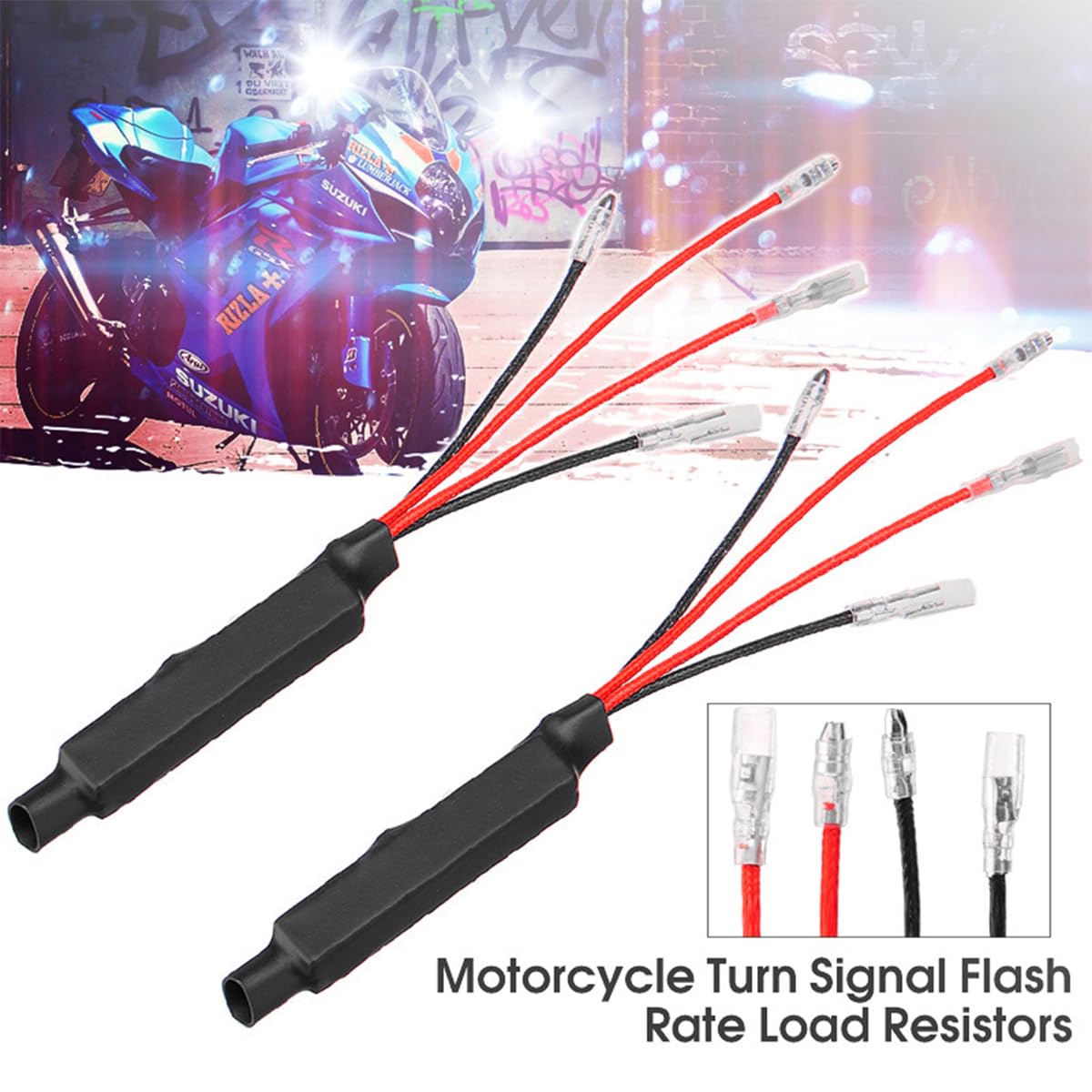 Besulen 4Pcs Motorcycle Resistor, 12V 10W Turn Signal Led Load Resistor Flash Blinker Fix Error, Universal Led Indicator Adapter