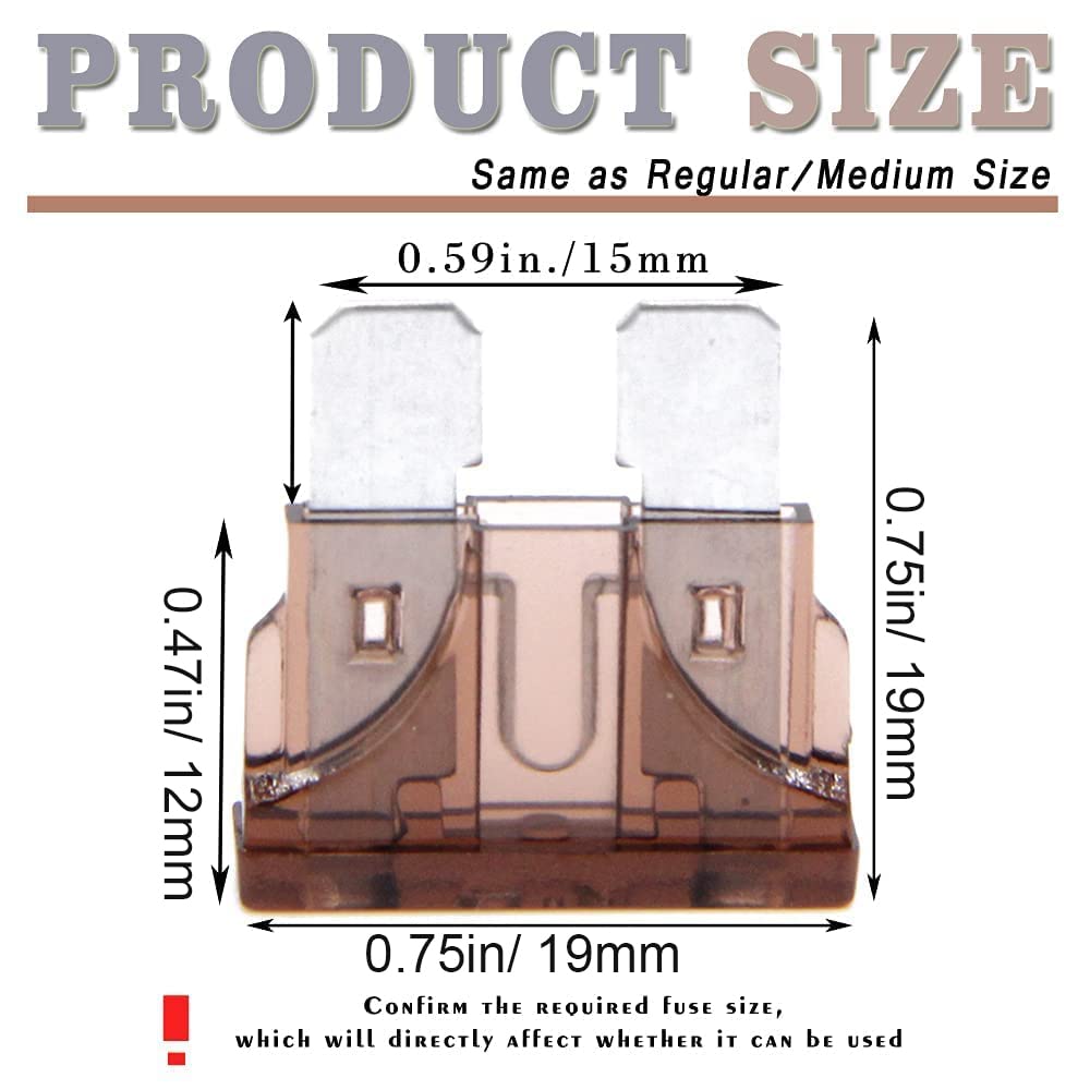 (20 pcs) 7.5 Amp Standard Blade Fuse, 7.5 A Automotive Fuse for Car Truck