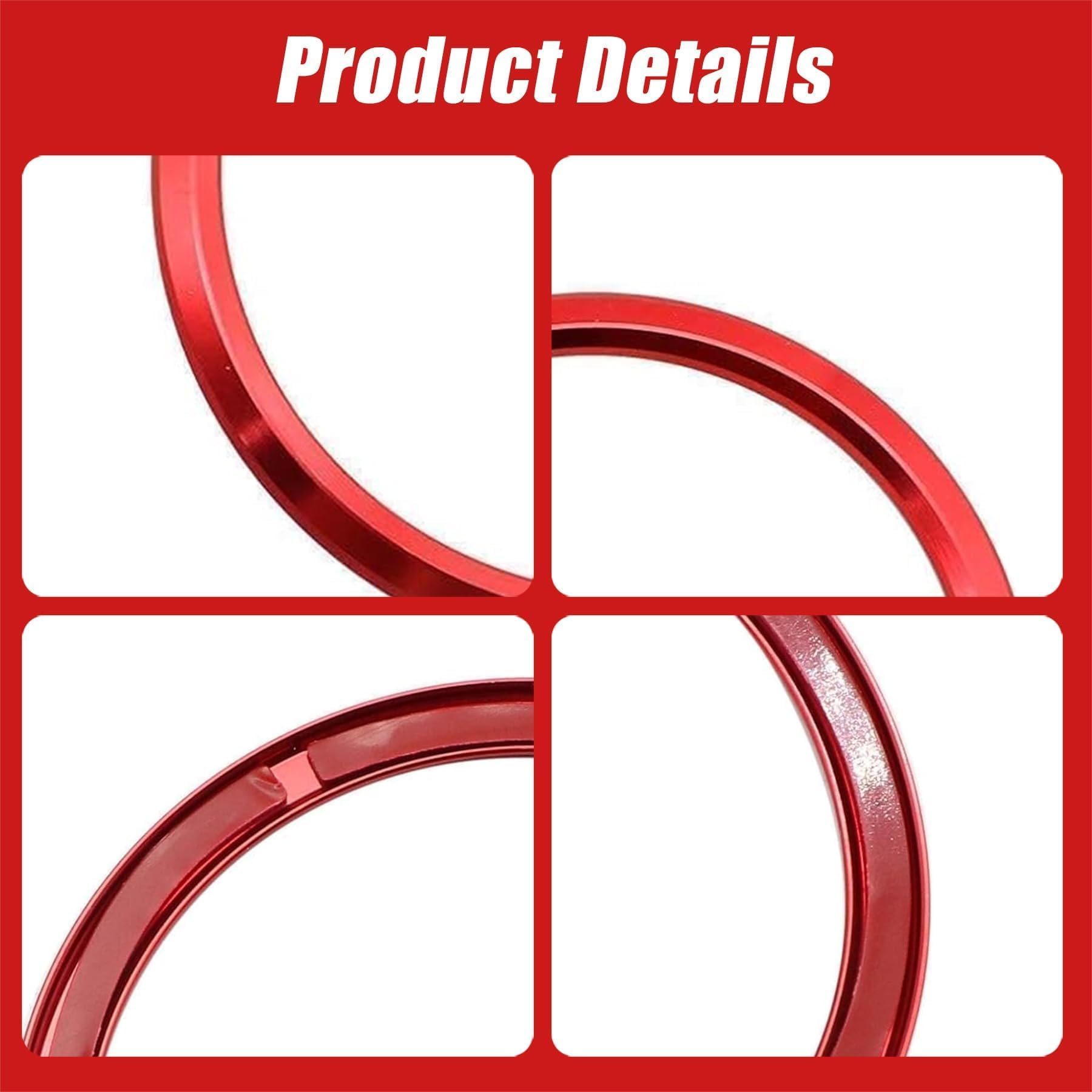 SecosAutoparts 4PCS Aluminum Air Vent Outlet Ring Cover for Chevrolet Camaro 2016-2020, Red Decor