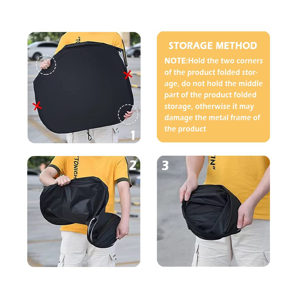 Front Windshield Shade - Portable, Folding, Uv & Heat Resistant Sun Blocker - Keeps Car Cool, Universal Fit For Car, Truck, Suv