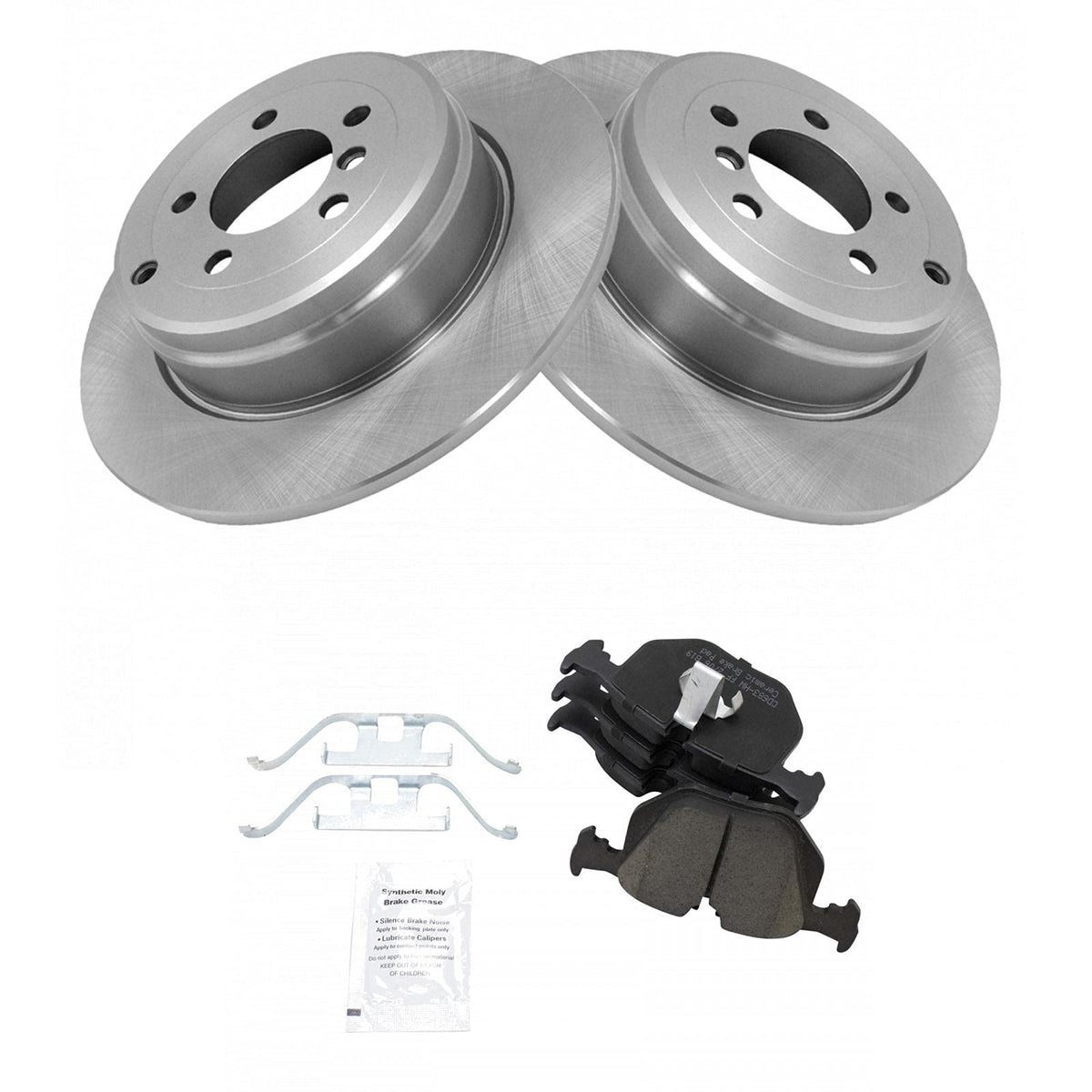 Trq Rear Brake Pad & Rotor Kit Brake Pads Brake Rotor Ceramic Compatible With 2003-2005 Land Rover Range Rover