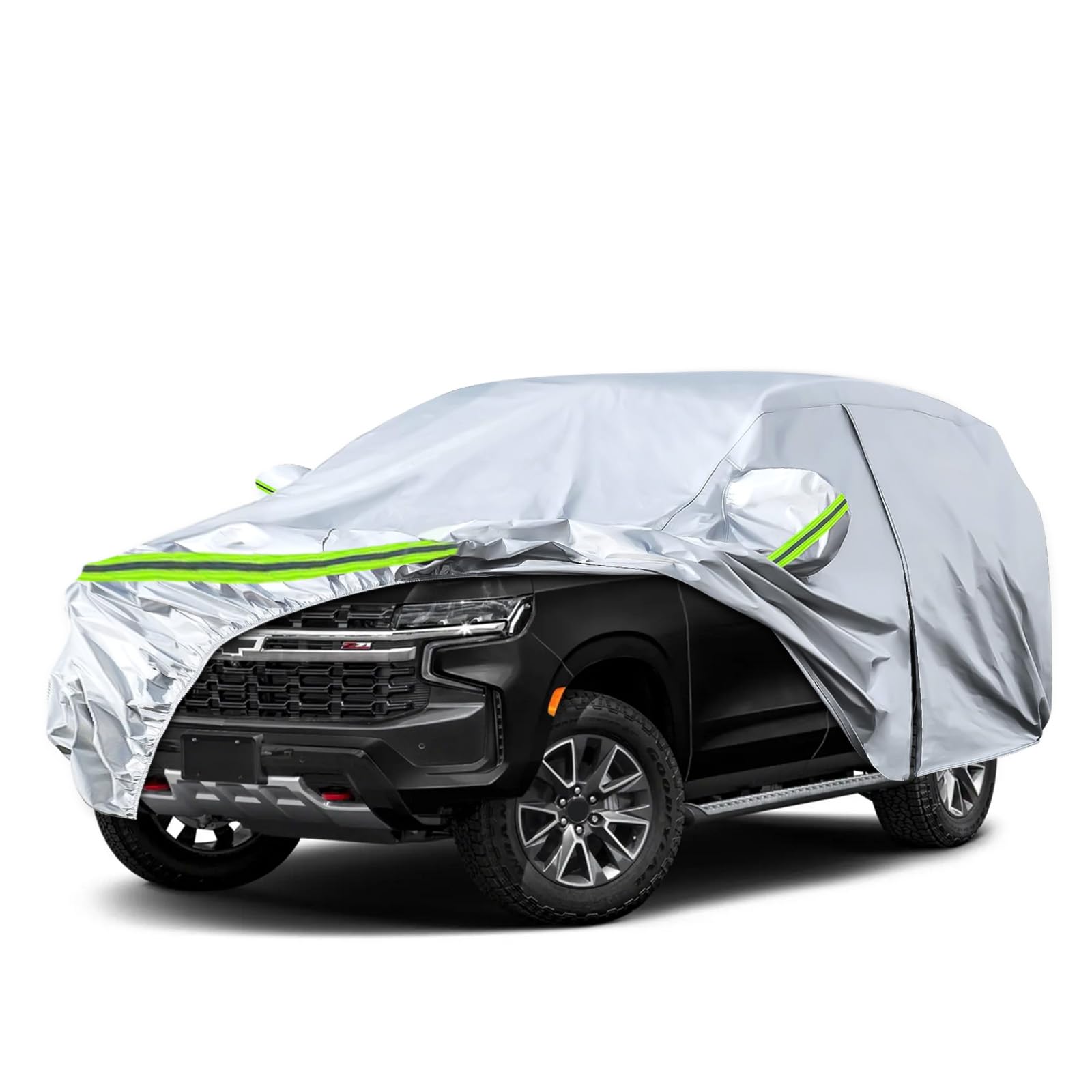 Waterproof Car Covers Replace For 2007-2025 Chevy Tahoe/Gmc Yukon/Cadillac Escalade, 6 Layers Silver All Weather Car Cover With