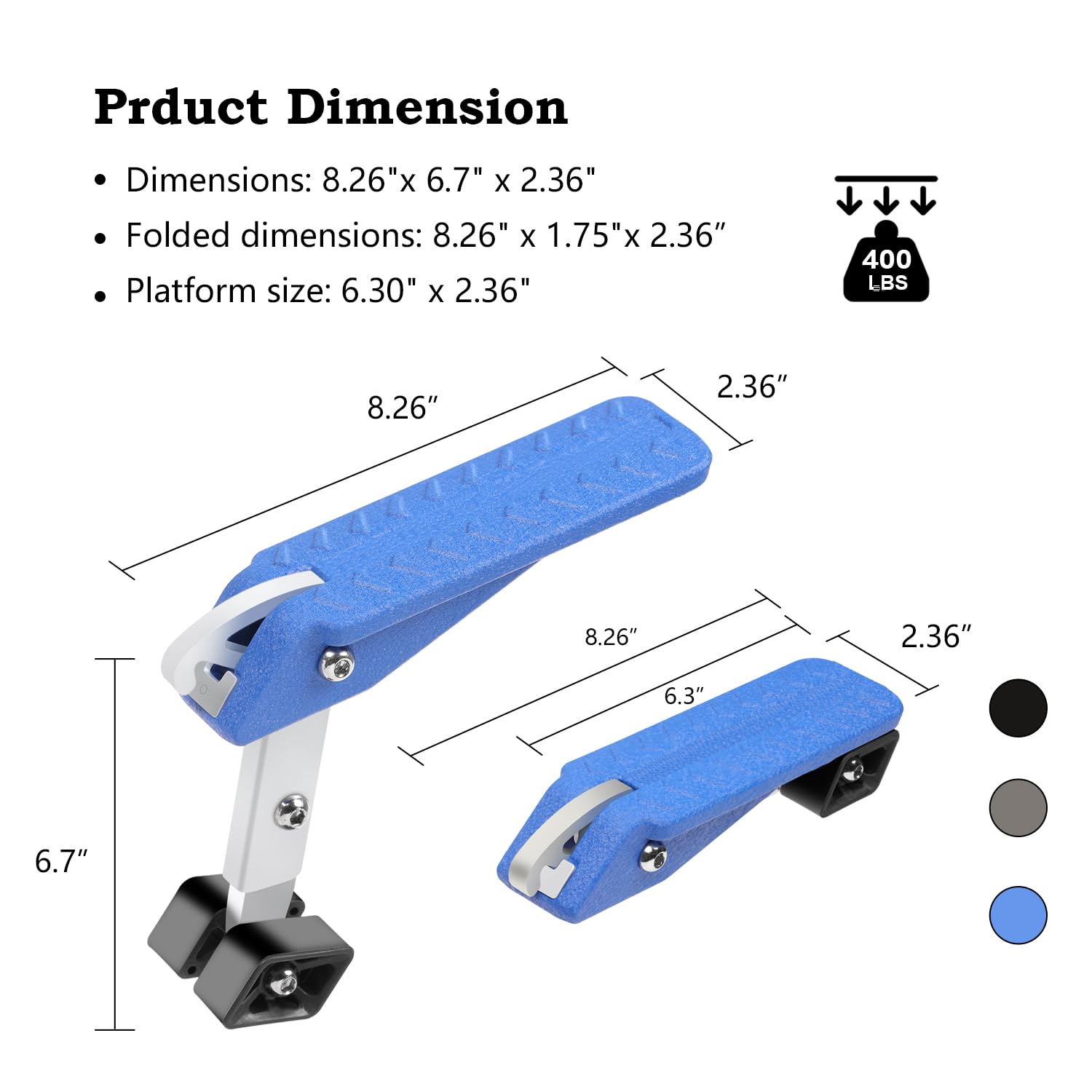 Cowvie Foldable Car Door Step Stand Pedal - Access To Vehicle'S Roof Both Feet Wider Stand Pedal For Most Suv Truck Jeep, Max Lo