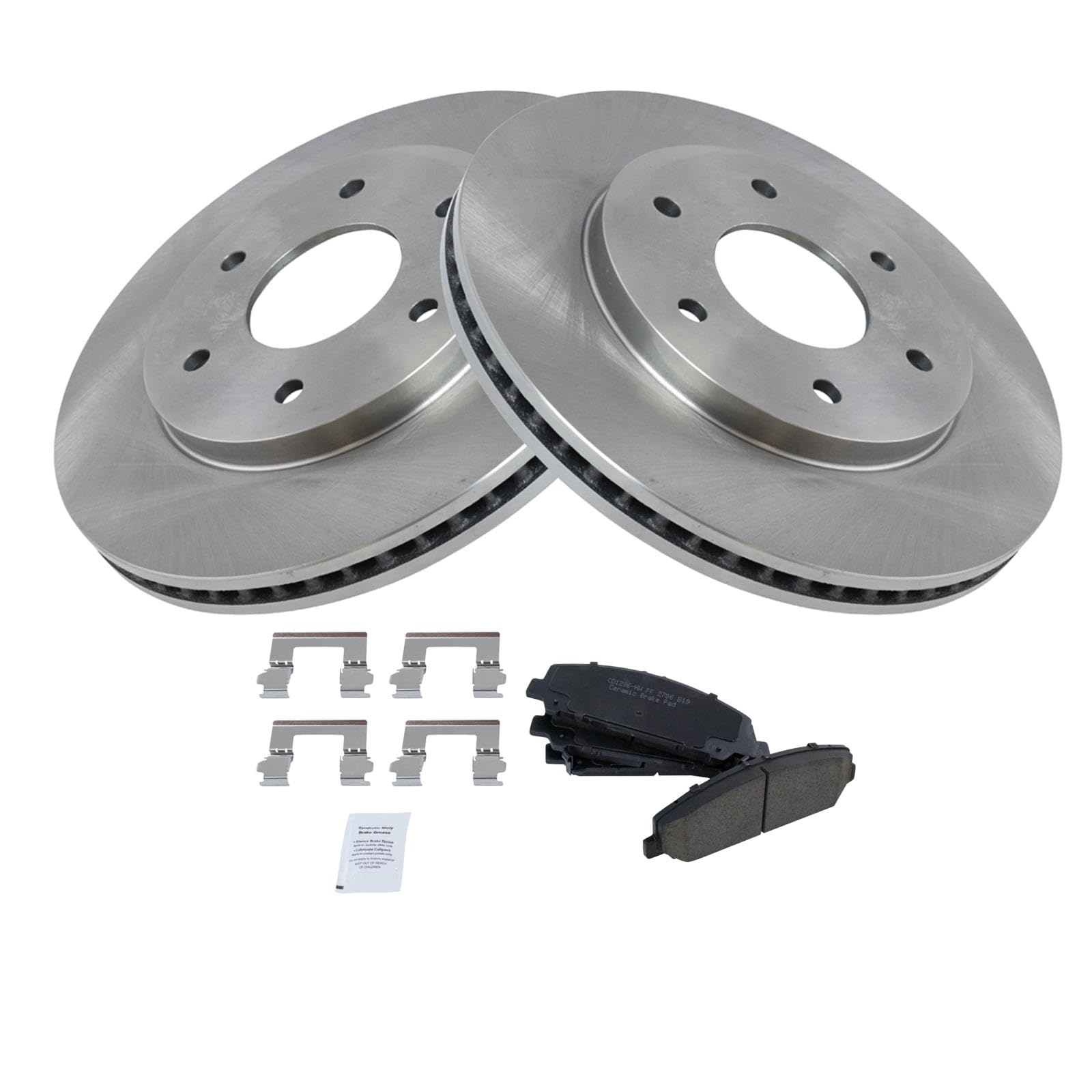Trq Front Brake Pad & Rotor Kit Brake Pads Brake Rotor Ceramic Compatible With 2005 Infiniti Qx56